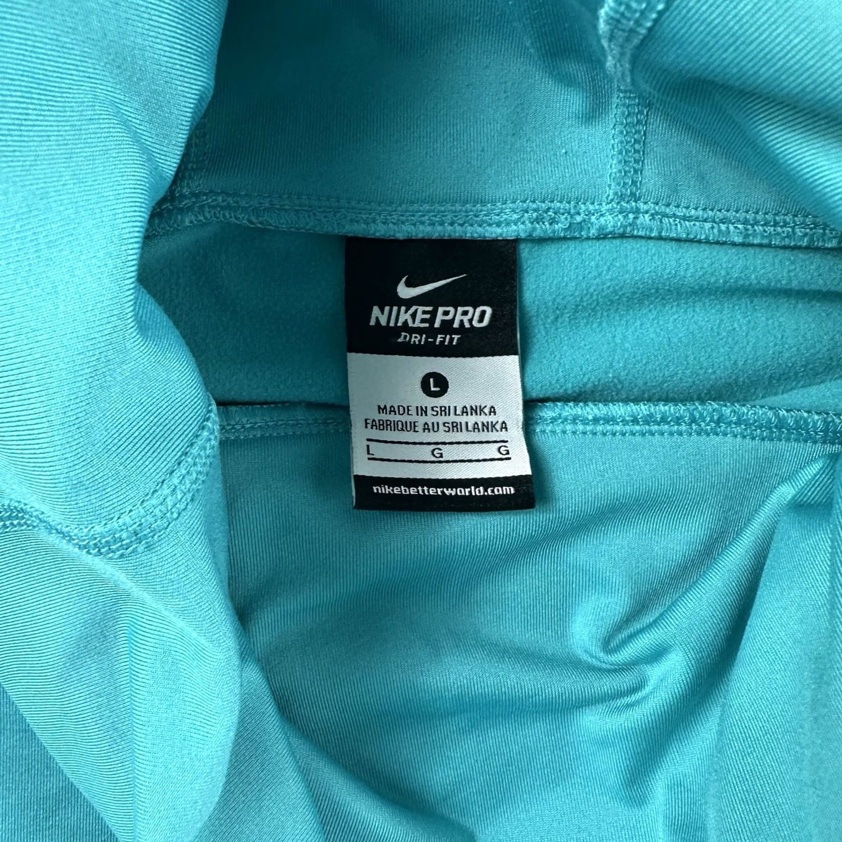 Nike Nike Pro Hyperwarm Infinity Shirt Long Sleeve Top Thermal Teal Blue 620415 Womens L Blue Thermal Shirt Top Nike Pro Hyperwarm Infinity Shirt Size L / US 10 / IT 46 - 8 Thumbnail