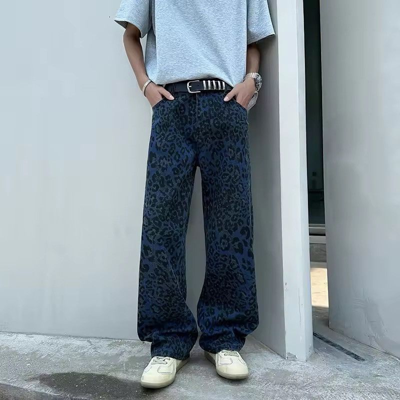 Other iDark Blue Leopard Print Denim Jeans Y2K Skater Size US 30 / EU 46 - 2 Thumbnail