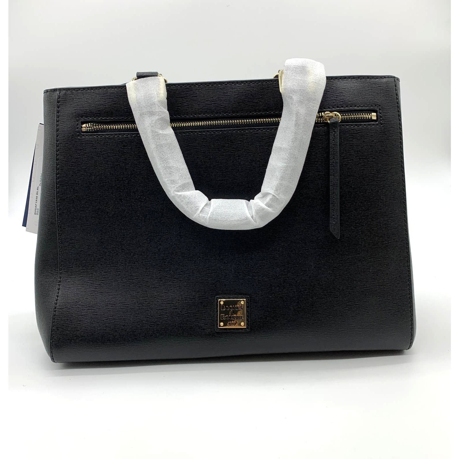 Dooney & Bourke Dooney & Bourke Black Leather Purse Zip Satchel Handbags Size ONE SIZE - 1 Thumbnail