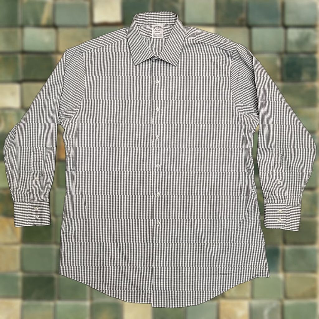 Brooks Brothers Brooks Brothers Shirt Men 33 Black Check Regent No Iron Supima Cotton Stretch Button-Up Long Sleeve 17 in Collar Size US XS / EU 42 / 0 - 1 Thumbnail
