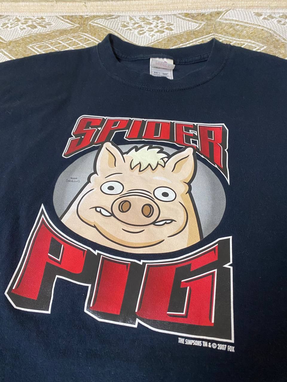 The Simpsons 🔥 2007 Spider Pig The Simpsons Vintage Cartoon Movie T Shirt Size US XL / EU 56 / 4 - 7 Thumbnail