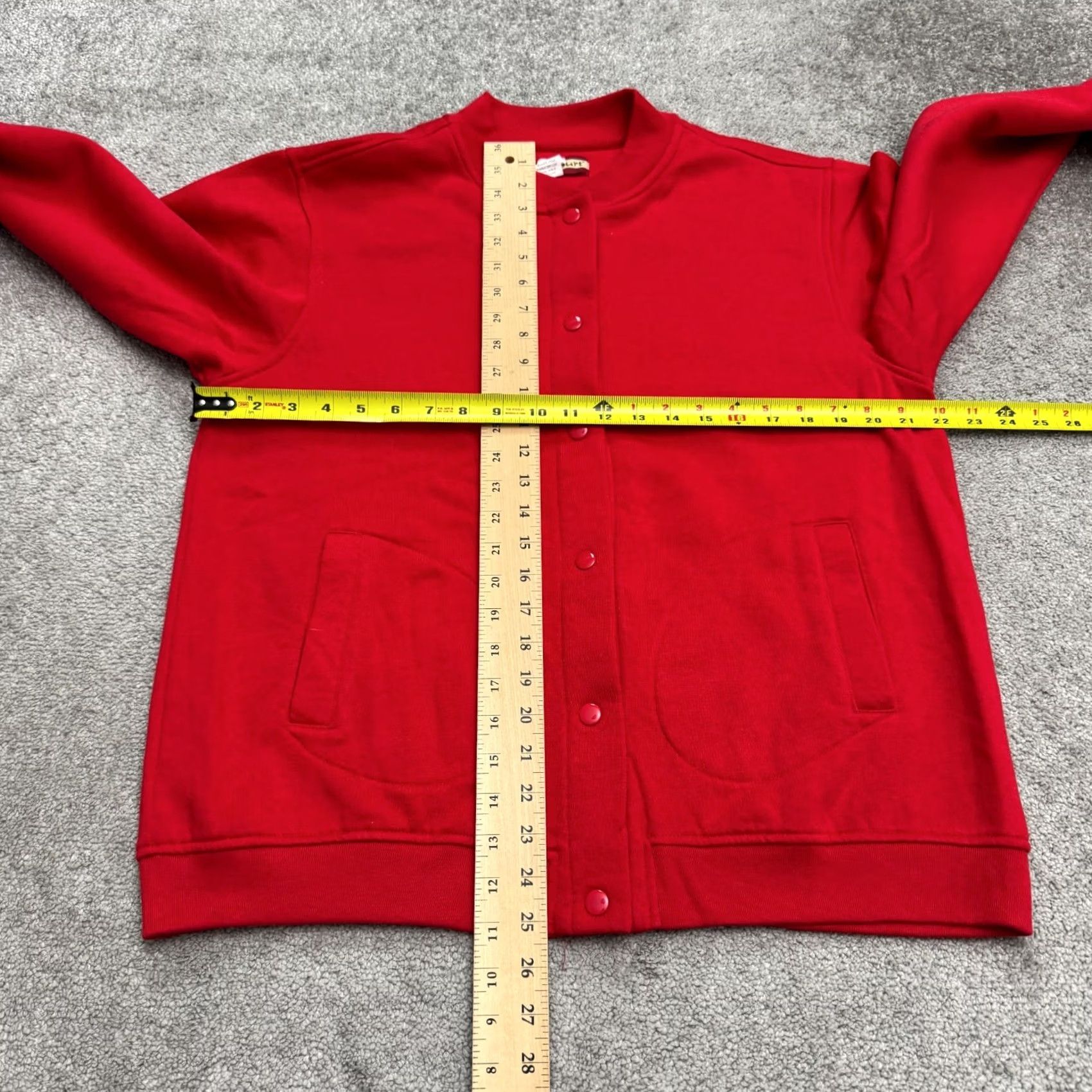 Tudor VINTAGE Tudor Court Sweatshirt Womens Large Petite Red 90s Cardigan Crew Neck Button Down Snap Front Pockets All Seasons Size L / US 10 / IT 46 - 6 Thumbnail