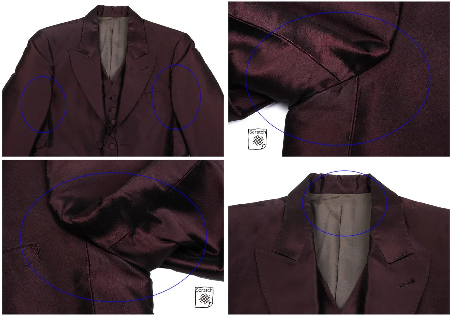 Jean Paul Gaultier Glossy Peak Lapel Jacket in Wine, Size 48 Size US M / EU 48-50 / 2 - 2 Thumbnail