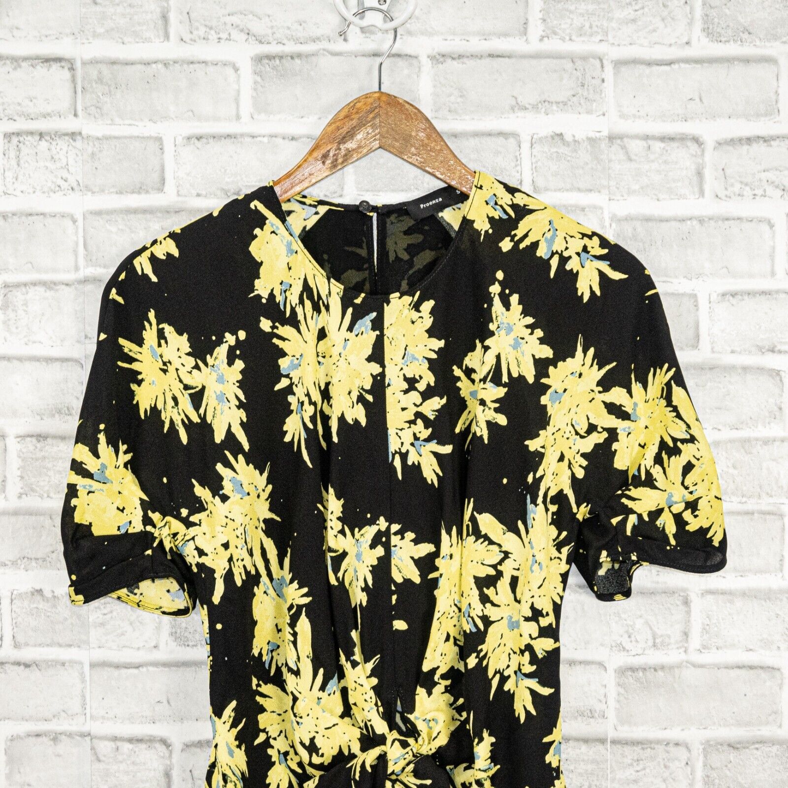 Proenza Schouler Proenza Schouler tie waist Blouse Black Yellow Floral Size 8 Size M / US 6-8 / IT 42-44 - 7 Thumbnail