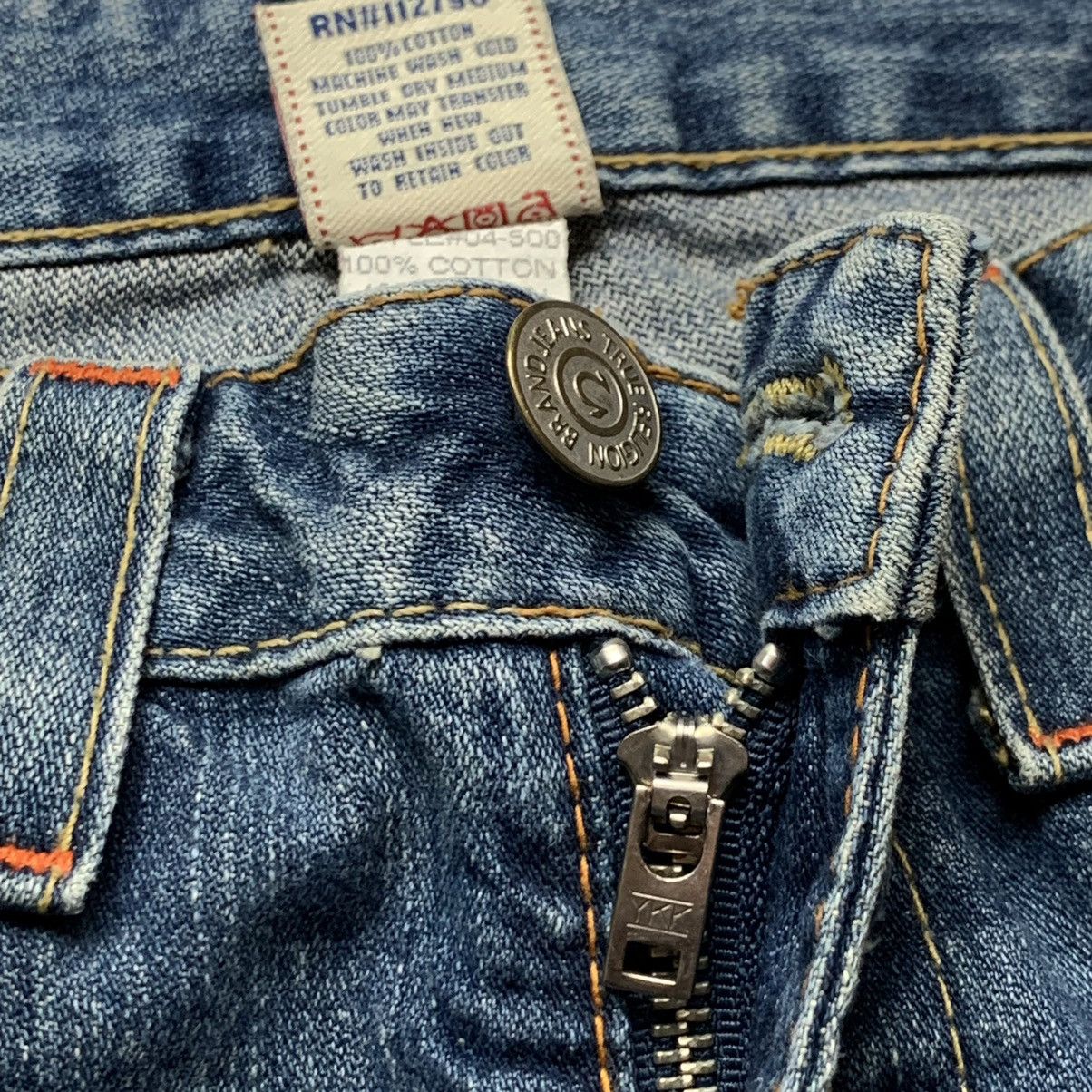 Other TRUE RELIGION FLARE DISTRESSED DENIM JEAN PANT Size US 30 / EU 46 - 17 Thumbnail