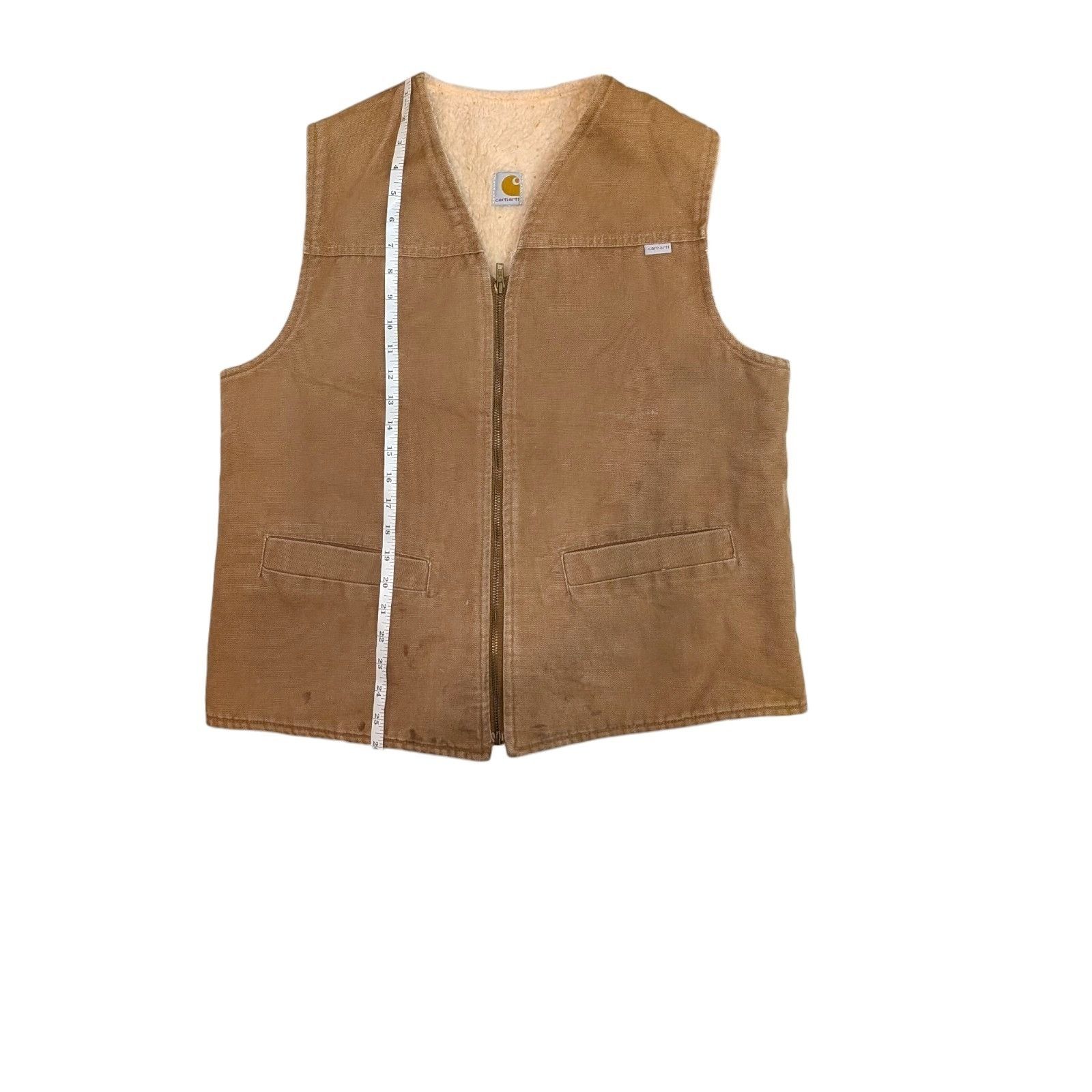 Carhartt Vintage Carhartt Duck Canvas Sherpa Lined Vest Brown Tan Wor Size US L / EU 52-54 / 3 - 14 Thumbnail