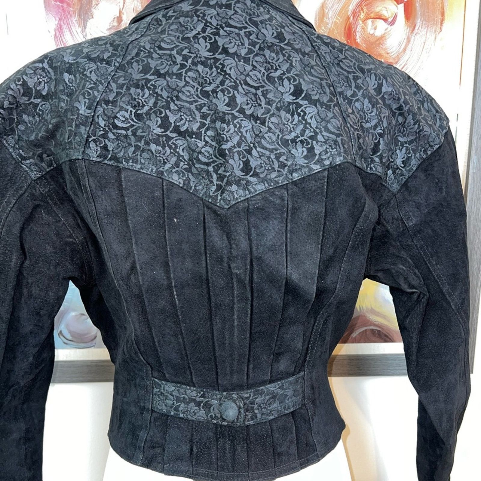 Wilsons Leather Super Cool Vintage 90s Wilson’s Suede Cropped Blazer Jacket! Size S / US 4 / IT 40 - 5 Thumbnail
