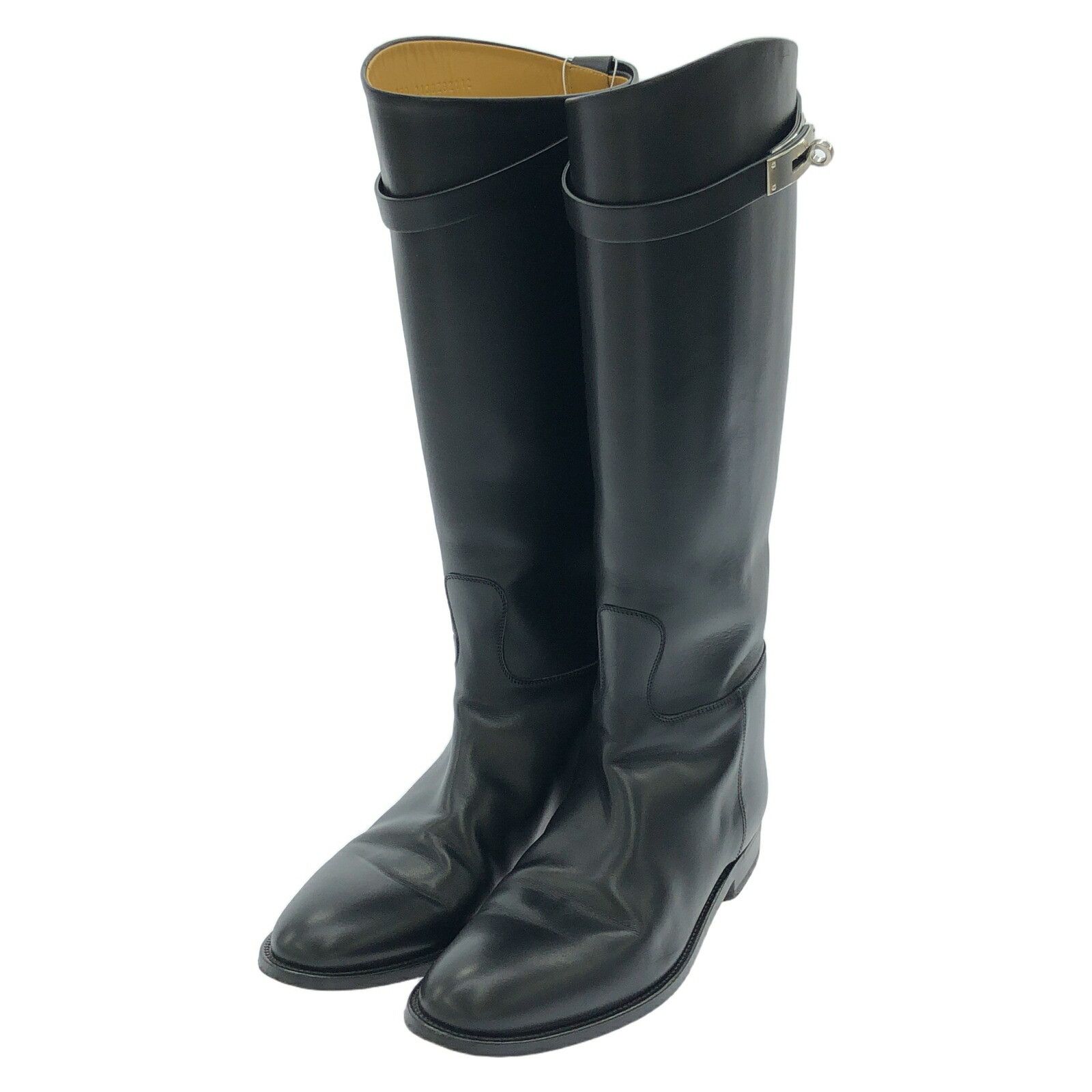 Hermes Hermes Jumping Leather Boots Leather Shoes in Black, Women's