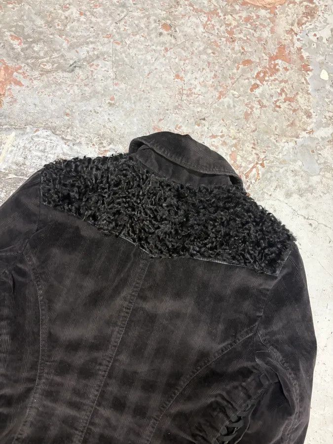 Dolce & Gabbana 2000s Dolce & Gabbana Black Corduroy Fur Jacket Size S / US 4 / IT 40 - 6 Thumbnail