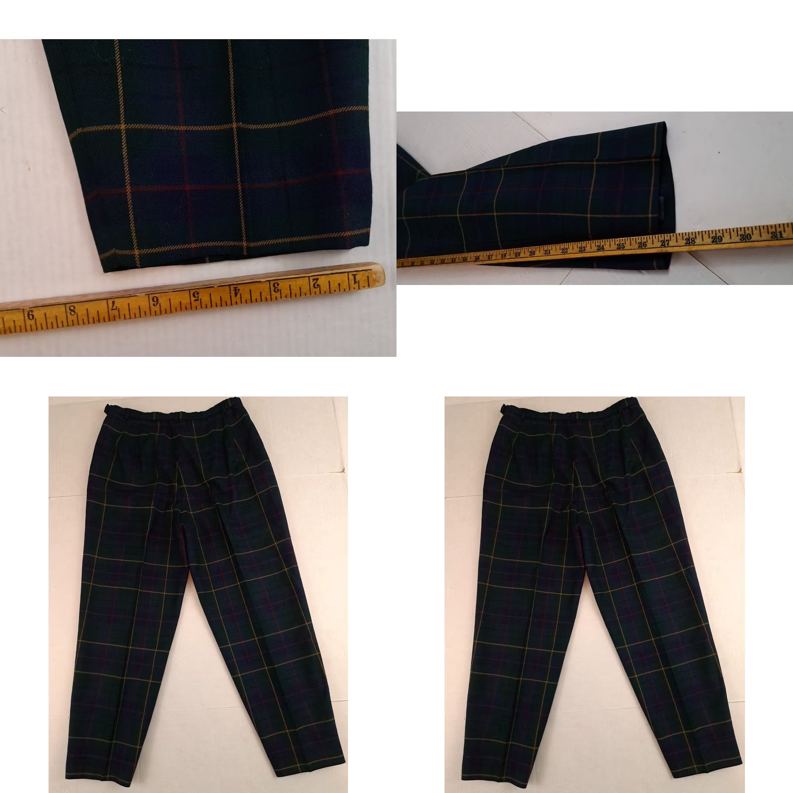 Pendleton VINTAGE Pendleton Wool Women's Pants Plaid Green 14 Green Wool Straight Leg 28in Inseam Preppy Size 36" / US 14 / IT 50 - 8 Thumbnail