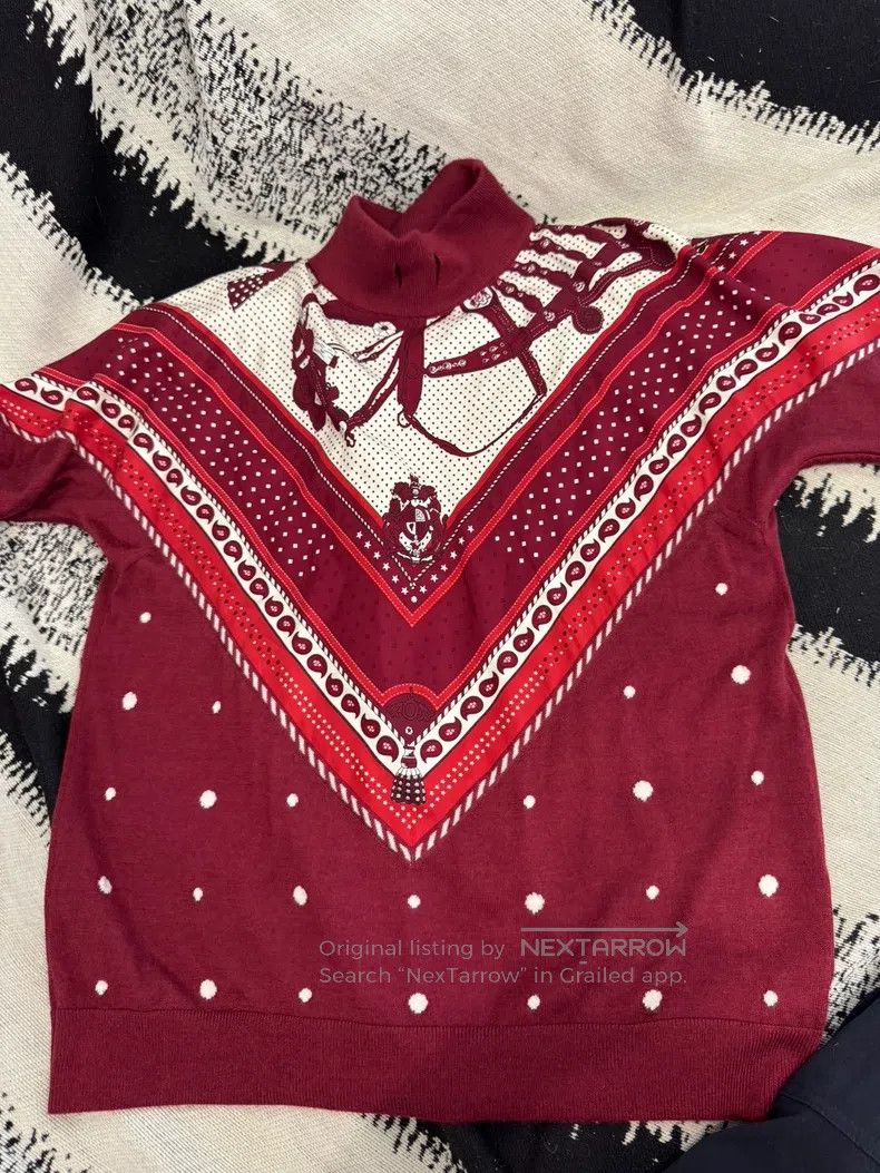 Hermes Hermes Cashmere silk printed patchwork knit short sleeve Size XS / US 0-2 / IT 36-38 - 1 Thumbnail