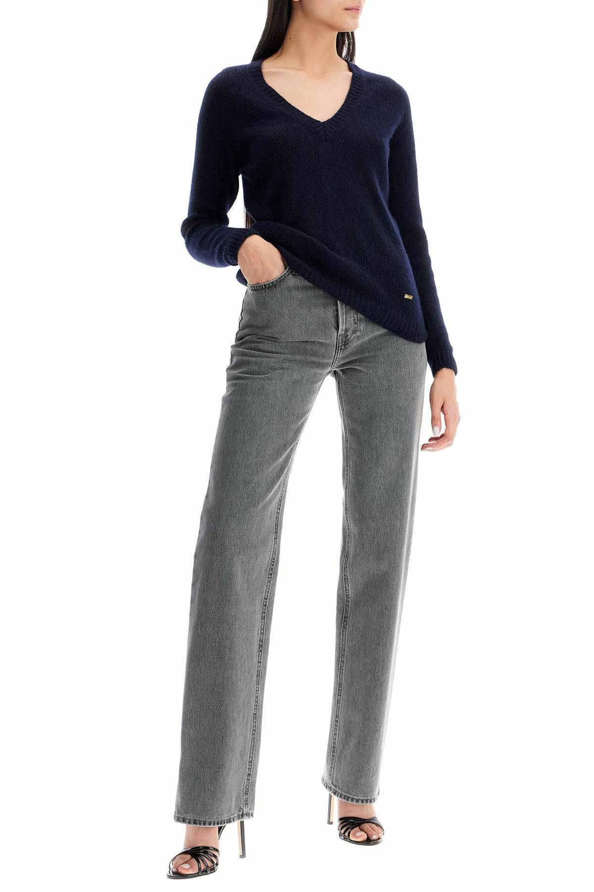 Tom Ford o1y0226 V-neck Cashmere Blend Sweater in Midnight Blue Size S / US 4 / IT 40 - 5 Thumbnail