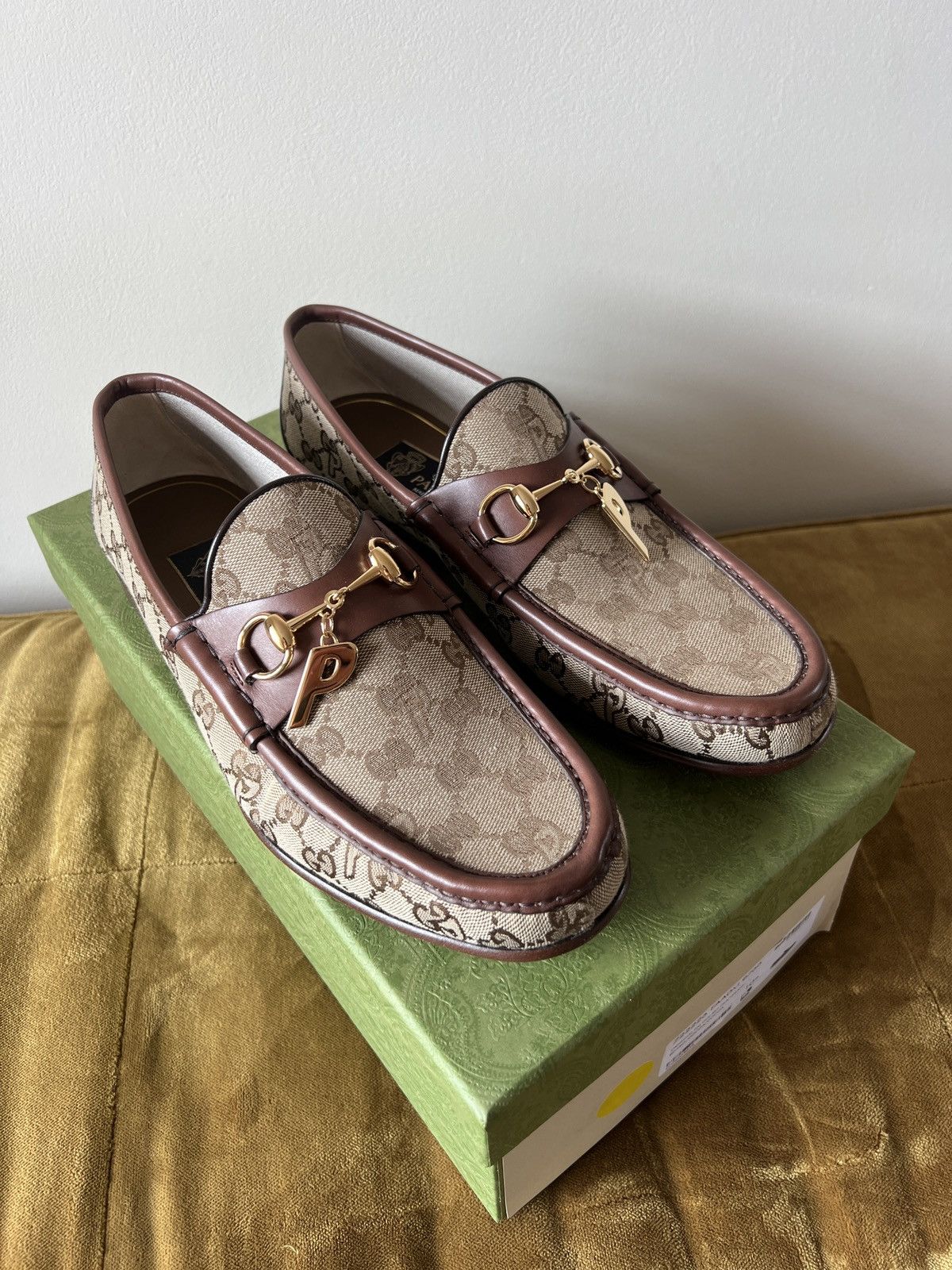 image of Gucci X Palace Brown Monogram Loafers 10.5Uk, Men's (Size 11.5)