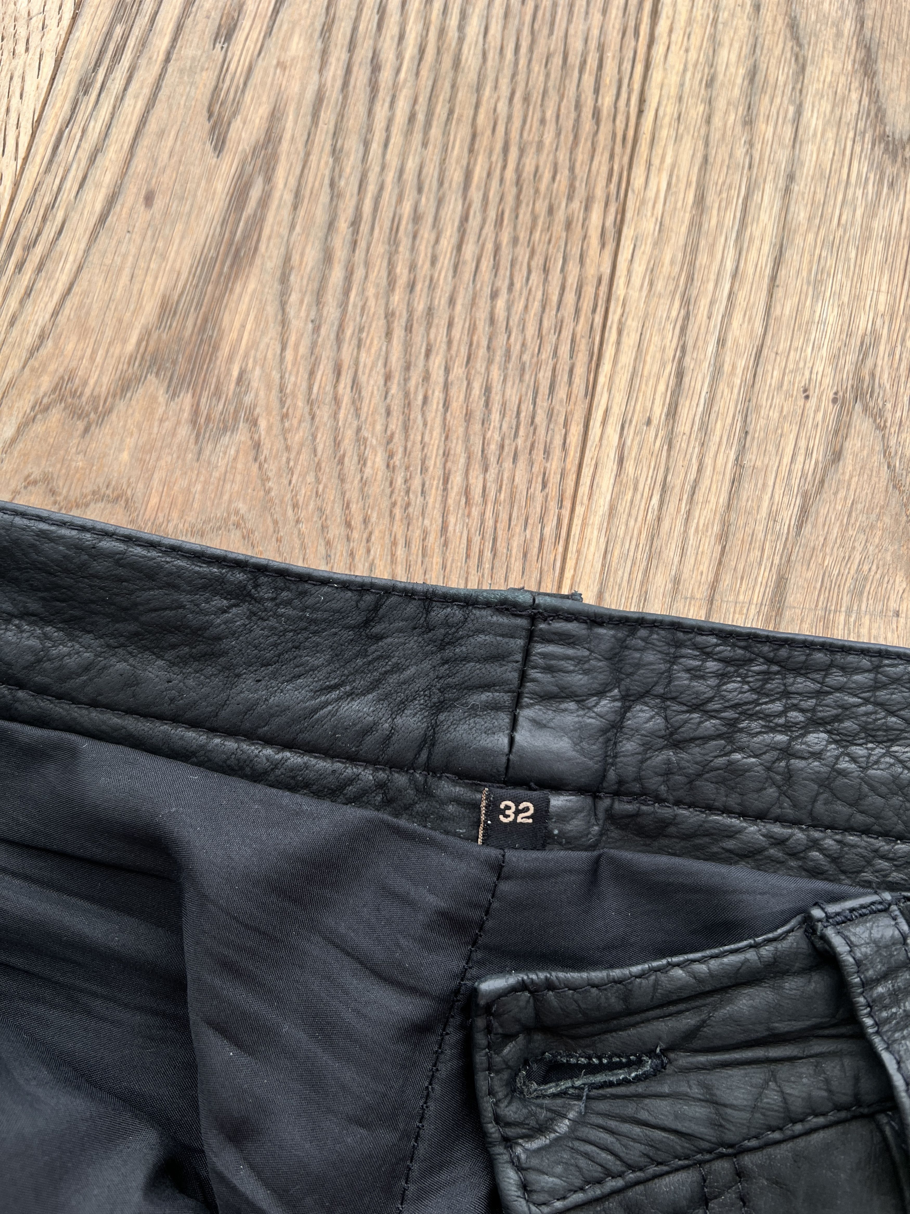 If Six Was Nine Crazy! Vintage real soft leather pants true faded y2k racing Size US 31 - 13 Thumbnail