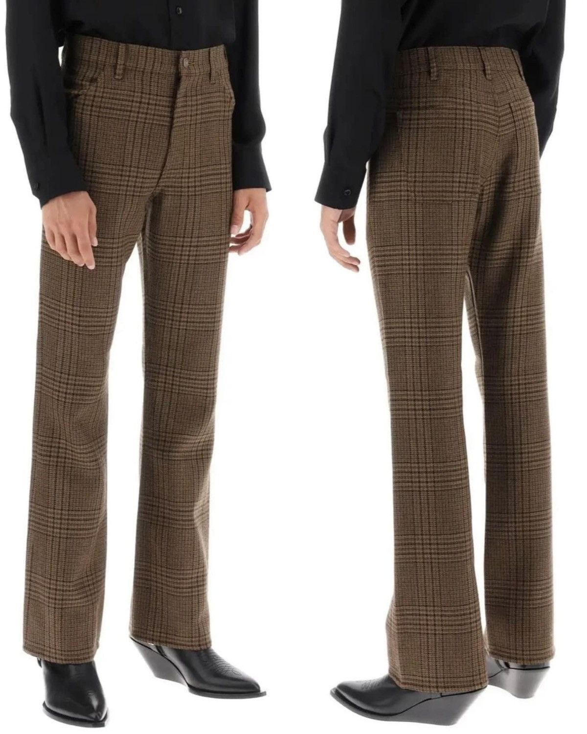 Celine × Hedi Slimane FW23 Prince of Wales Check Dylan Flare Denim sz31 Size US 30 / EU 46 - 14 Thumbnail