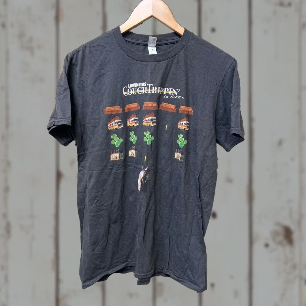 Vintage Lagunitas T-Shirt Couch Trippin Beer Cactus Austin RV Medium M Brown Cotton Crew Neck Short Sleeve Men Vintage No Logo Pattern Solid Size US M / EU 48-50 / 2 - 1 Thumbnail