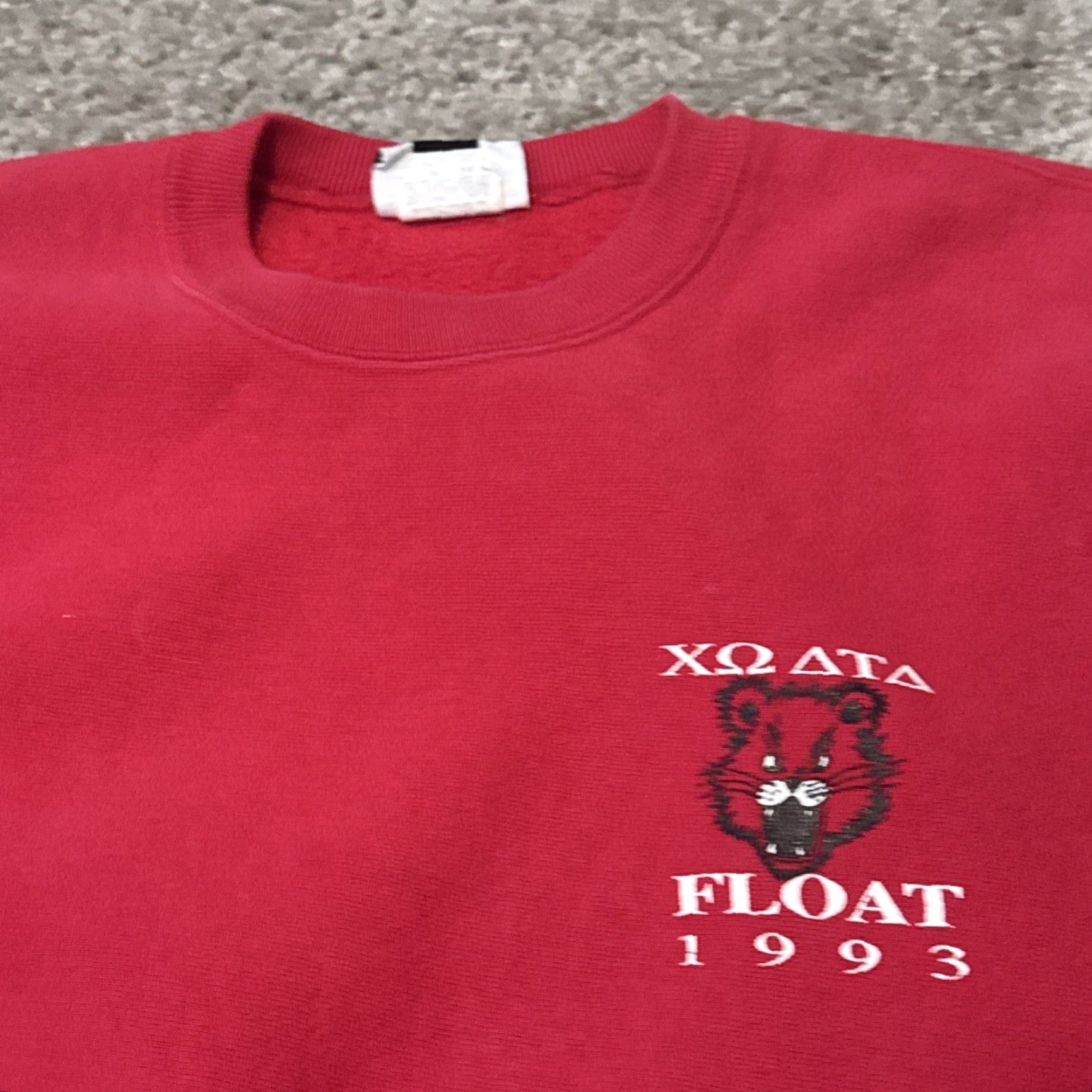 Lee VTG 1993 Chi Omega Sorority University Cincinnati Crewneck Sweatshirt XL Red Pullover Unisex Adults Sweatshirt Size XL / US 12-14 / IT 48-50 - 3 Thumbnail