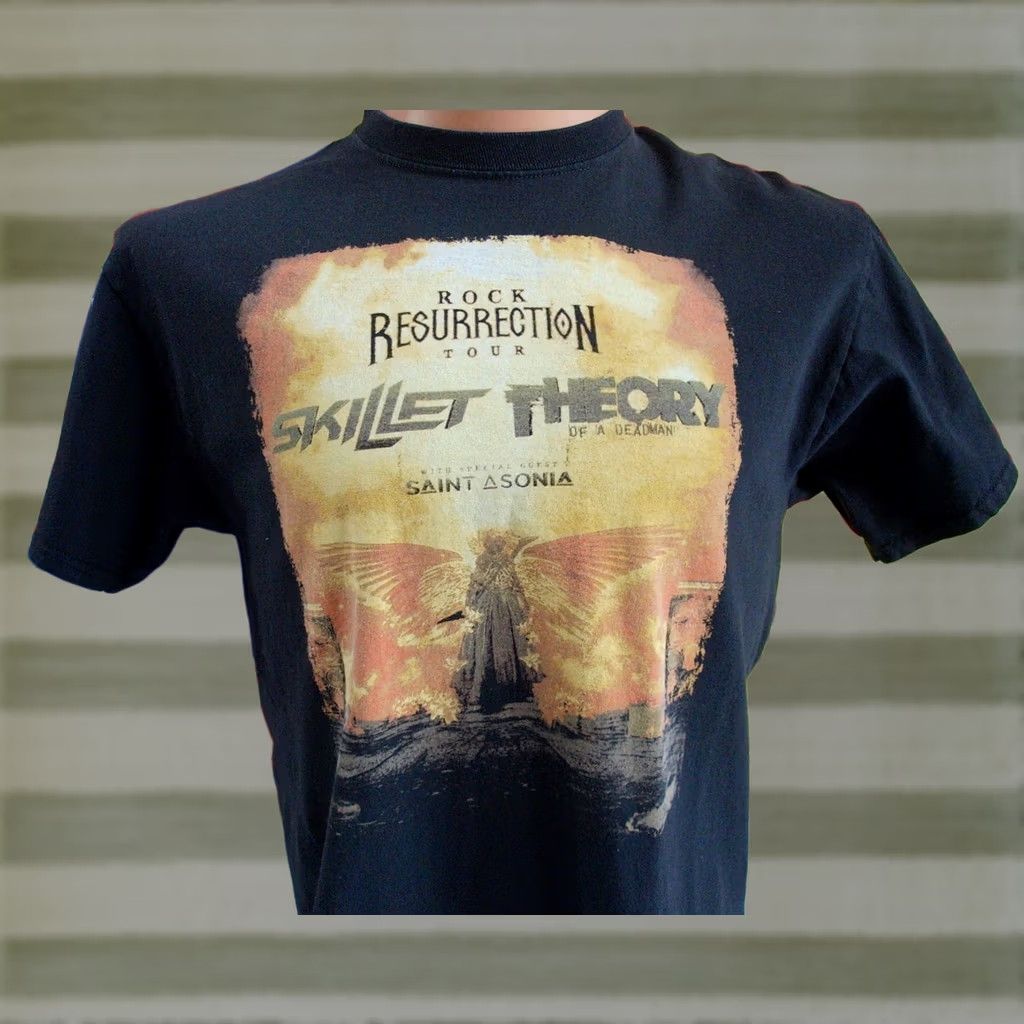 Port & Company VINTAGE Rock Resurrection Tour T-Shirt Mens Large Band Theory of a Deadman SKILLET Size US L / EU 52-54 / 3 - 1 Thumbnail