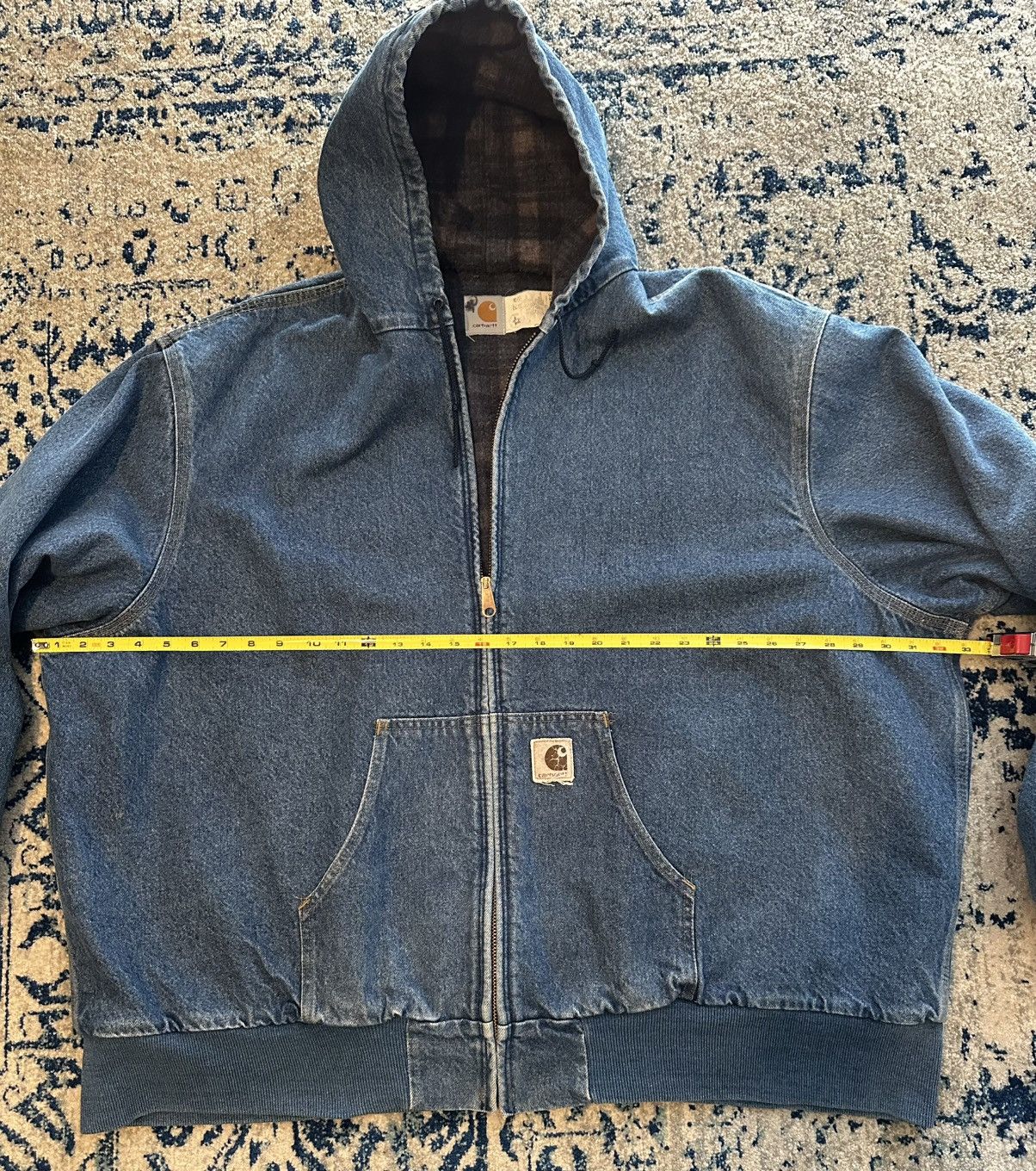 Carhartt Vintage Men’s Denim Blanket Lined Carhartt Hooded Jacket Size US XXL / EU 58 / 5 - 4 Thumbnail