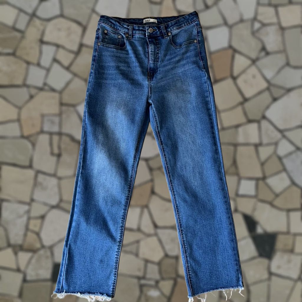 Vintage Oat New York High Rise Denim Blue Jean Ankle Fray Women’s 29 Size 29" - 1 Thumbnail