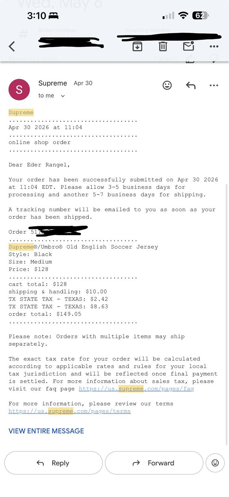 Supreme × Umbro Supreme x Umbro Black Old English Soccer Jersey Size US M / EU 48-50 / 2 - 8 Thumbnail