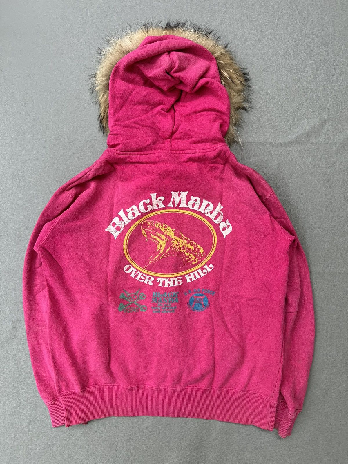 20471120 × Japanese Brand BLACK MAMBA OVER THE HILL ZIP FUR HOODIE PINK COLOUR Size US XL / EU 56 / 4 - 2 Thumbnail
