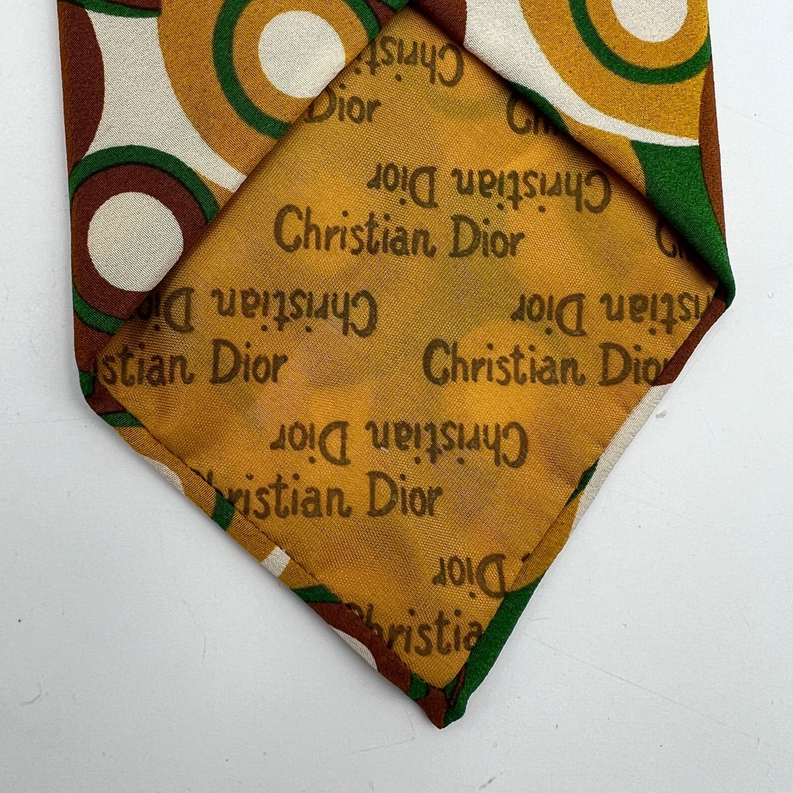Dior × Vintage Christian Dior Vintage 60s Silk Tie Geometric Mod Circles Size ONE SIZE - 5 Thumbnail