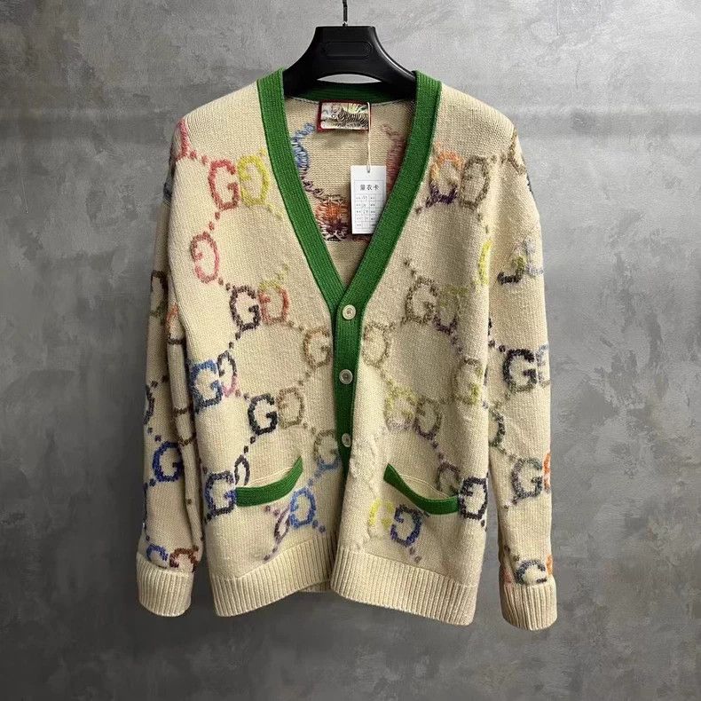 Gucci Ivory GG Print Cardigan Sweater - dmc