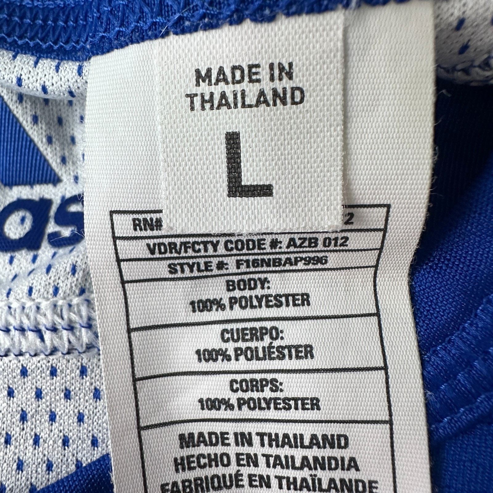 Adidas Adidas 76ers 2016 Team Practice Jersey Men Large Blue White Size US L / EU 52-54 / 3 - 7 Thumbnail