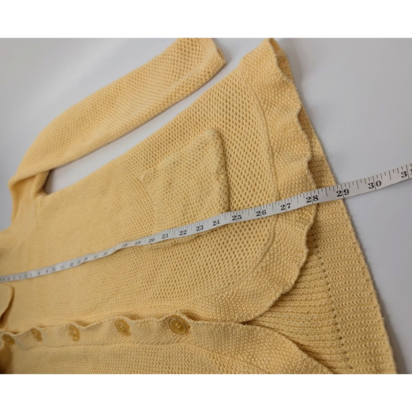 Vintage Mainstreet Blues Cardigan Sweater Long Sleeve Button V-Neck Yellow M Womens Plus Size Size M / US 6-8 / IT 42-44 - 5 Thumbnail