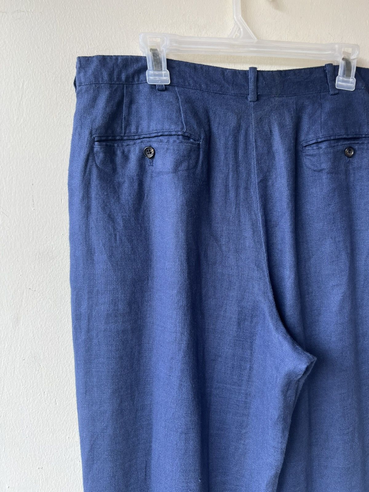 Mademoiselle Non Non Papas Japan 100% Linen Baggy Trouser Pant Blue Size US 34 / EU 50 - 15 Thumbnail
