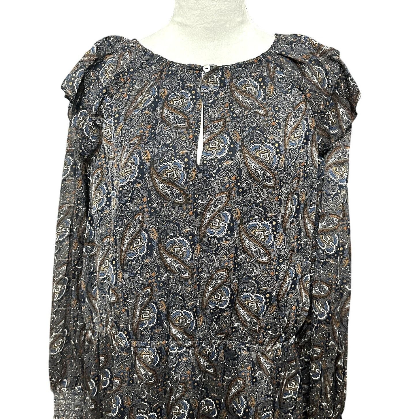 Other MNG Mini Chiffon Dress Long Sleeves Paisley Multi 16 NWT Size XXL / US 16-18 / IT 52-54 - 4 Thumbnail