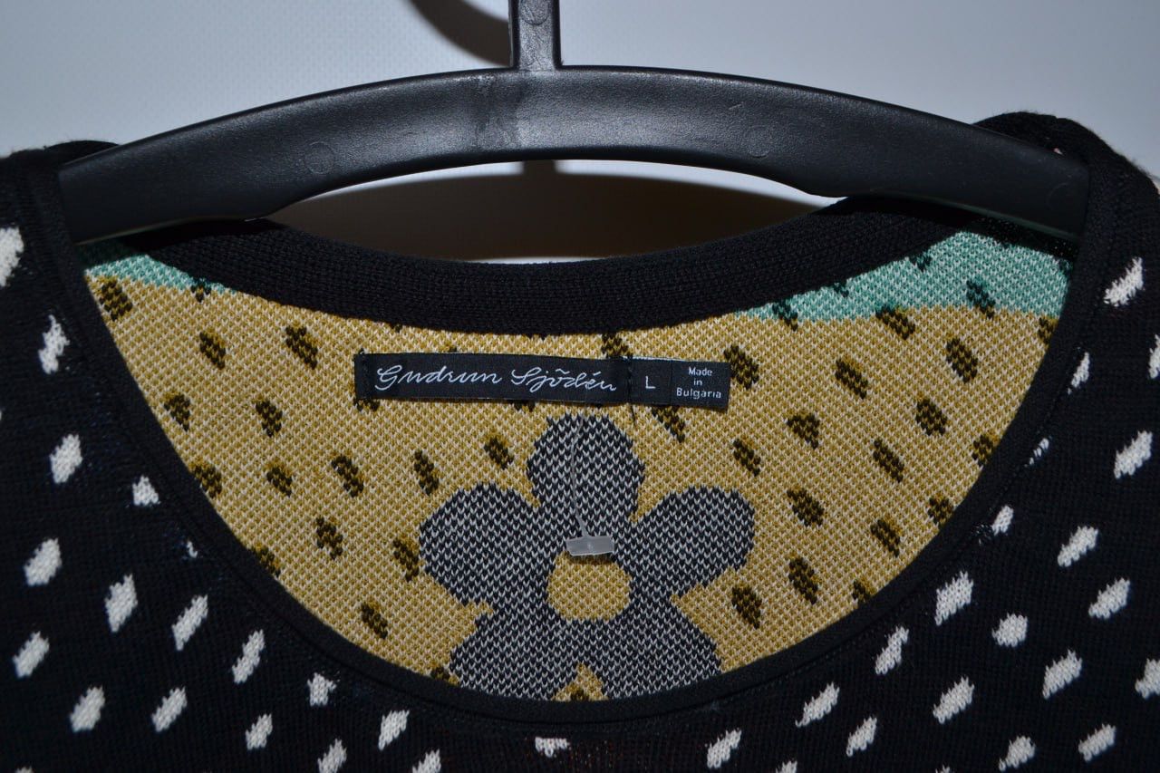 Designer × Desigual Gudrun Sjoden Black White Colorful Bird Pullover Sweater Size L / US 10 / IT 46 - 3 Thumbnail