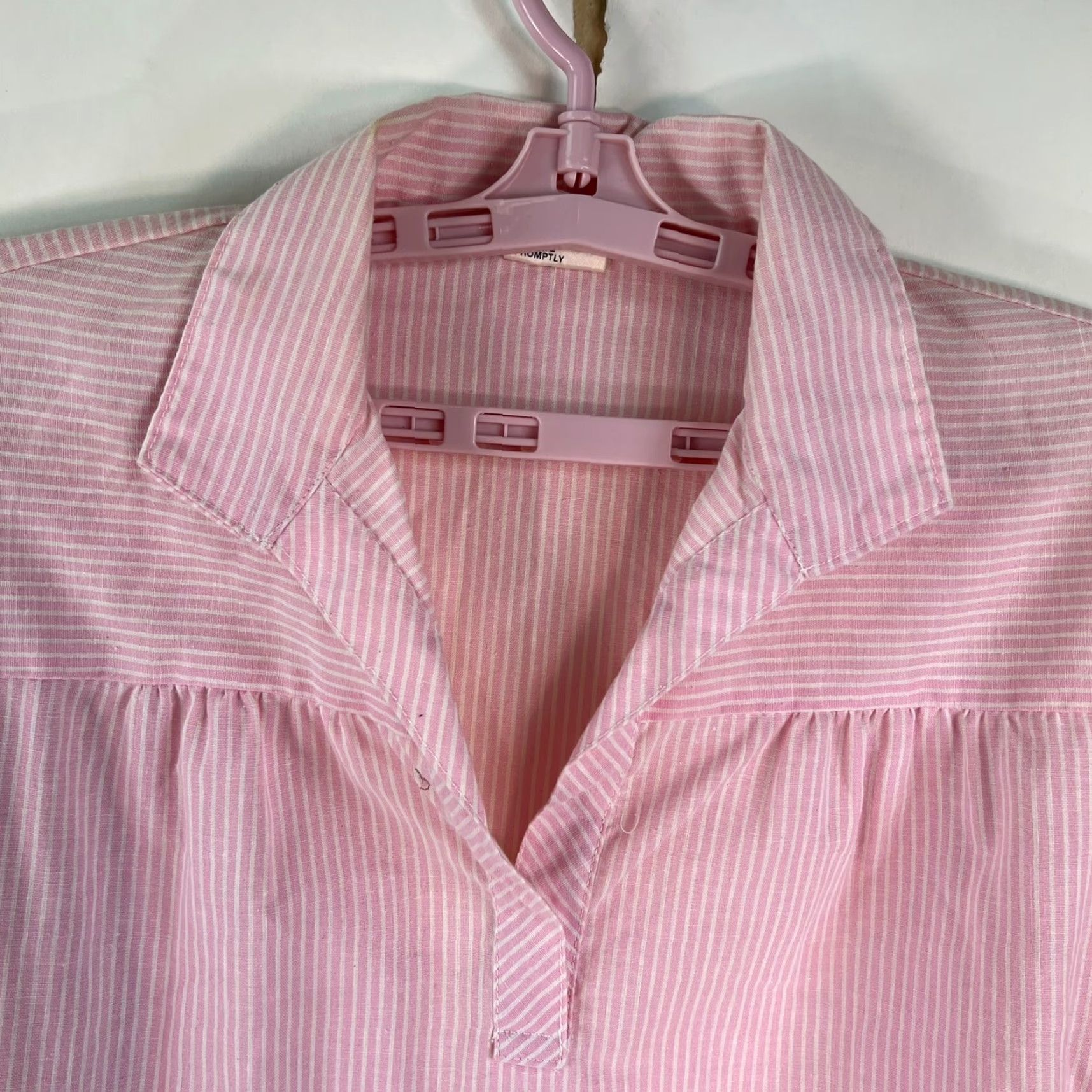 Vintage Fritzi Pink Striped Pullover Blouse Womens Large L Balloon Sleeve Classic Tunic Size L / US 10 / IT 46 - 2 Thumbnail