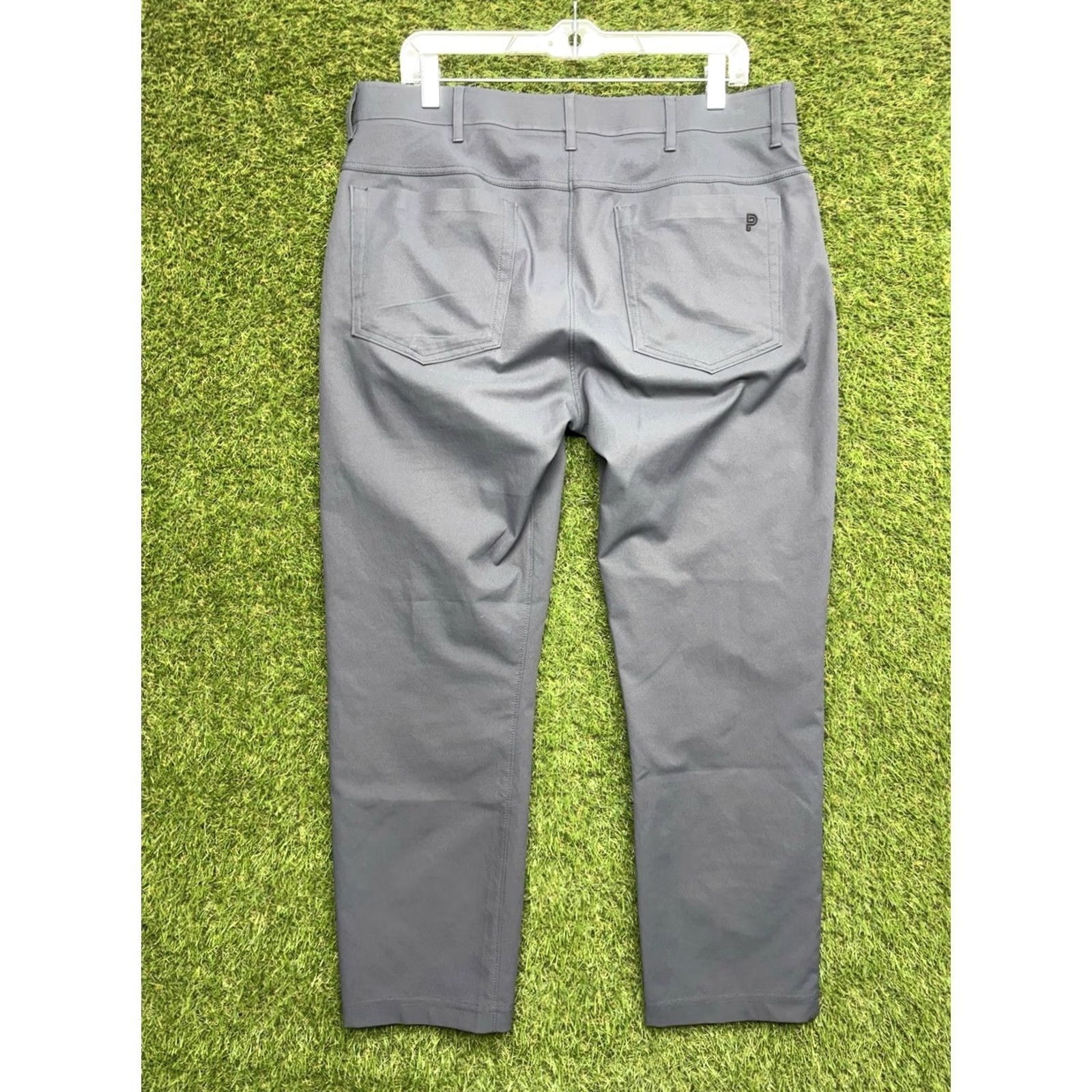 Vintage Public Rec Dealmaker Pants Slim 33x28 Gray Polyester Chino Men Straight Front 5-Pocket Flat Front Slimming Breathing Lightweight Size US 33 - 2 Thumbnail