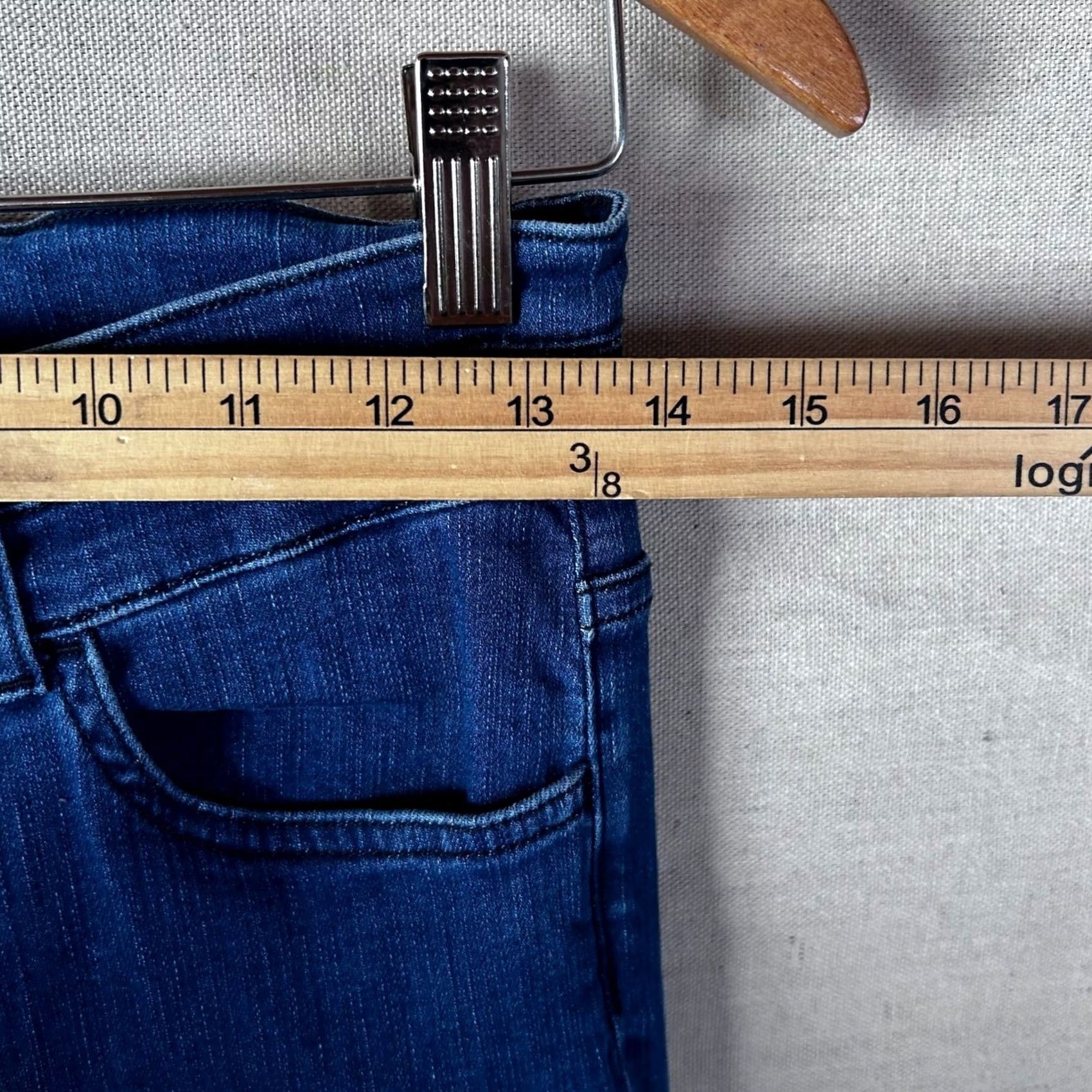 Vintage Flying Monkey Blue Flare Leg Jeans Size 28 Y3261 High Rise Denim Jeans Women 5-Pocket Button Zip Size 28" / US 6 / IT 42 - 5 Thumbnail