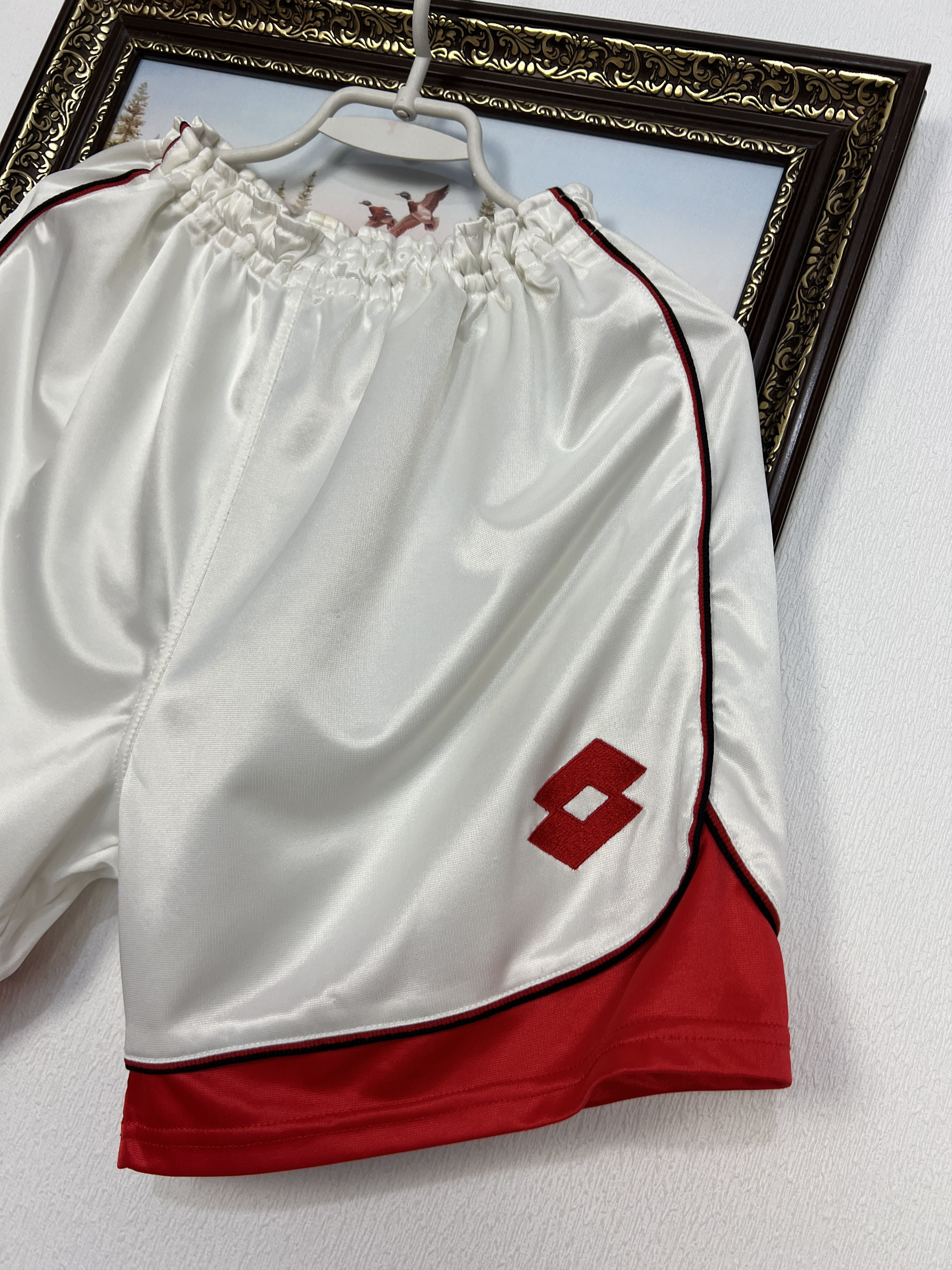 Lotto Sport Vintage 90's Lotto AC Milan Football Shorts Athletic Soccer Size US 34 / EU 50 - 2 Thumbnail