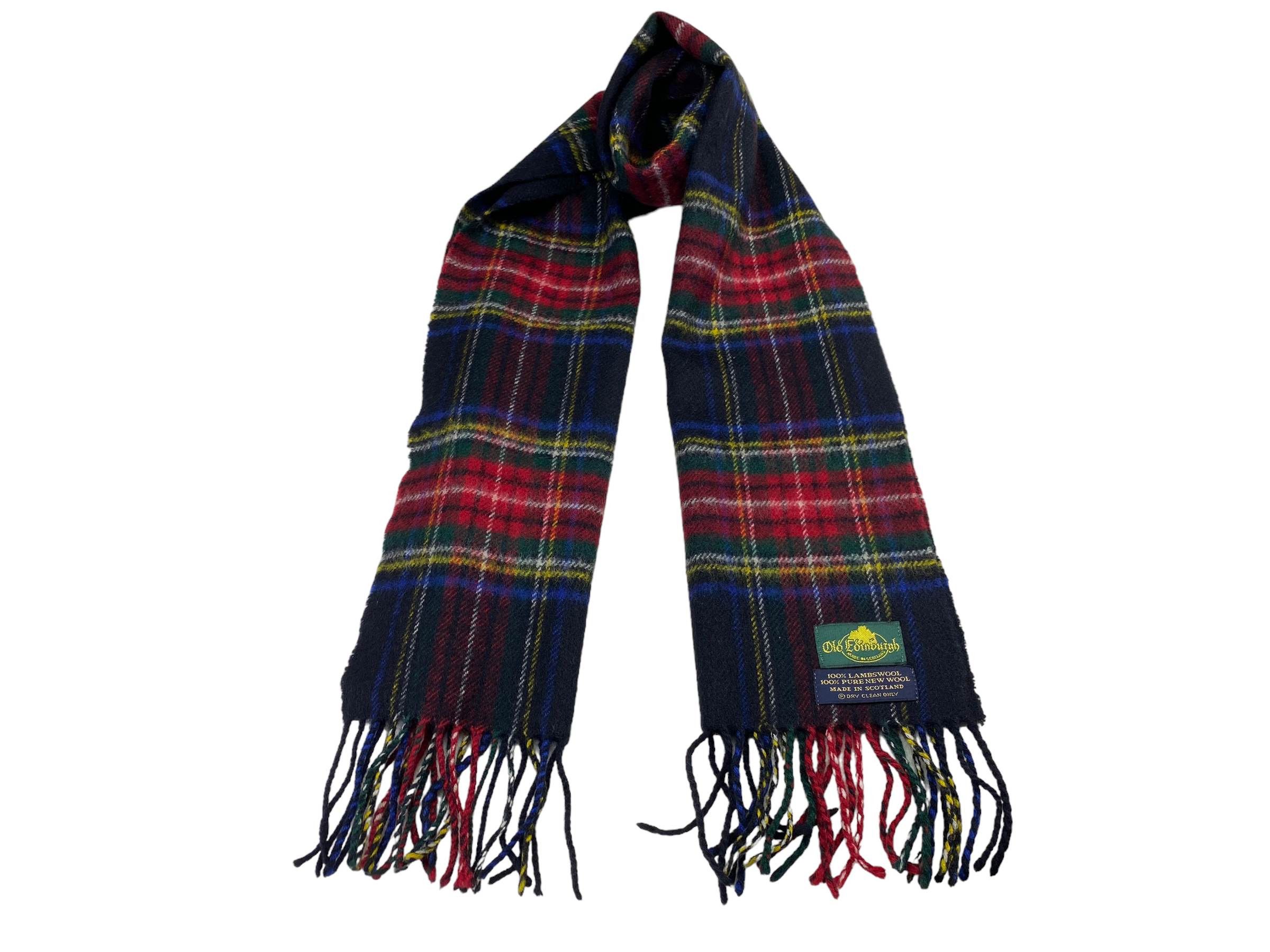 Vintage Old Edinburgh Lambswool Tartan Scarf – Vintage Scottish Wool Size ONE SIZE - 1 Thumbnail