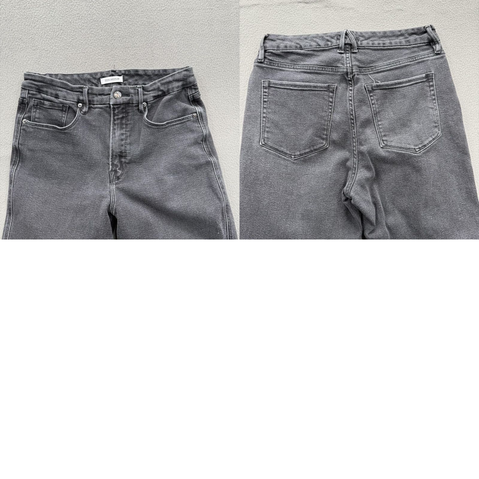 Good American Good American Jeans Womens 16/32 Charcoal Wash High Rise Straight Crop Denim Jeans Size 38" / US 16 / IT 52 - 8 Thumbnail