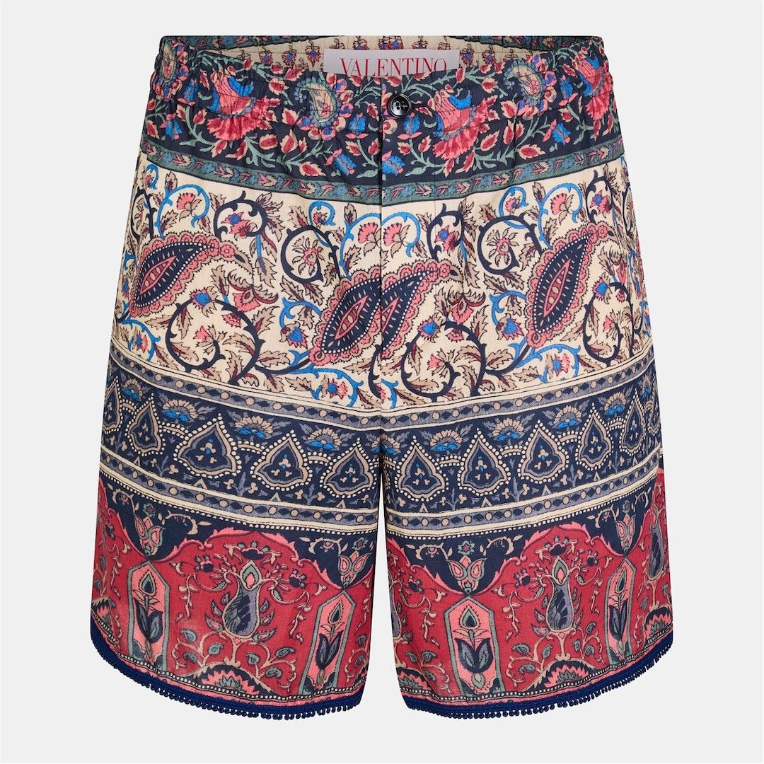 Valentino o1g2r1mq0526 Val Cotton Chino Shorts in Multicolor Size US 30 / EU 46 - 1 Thumbnail