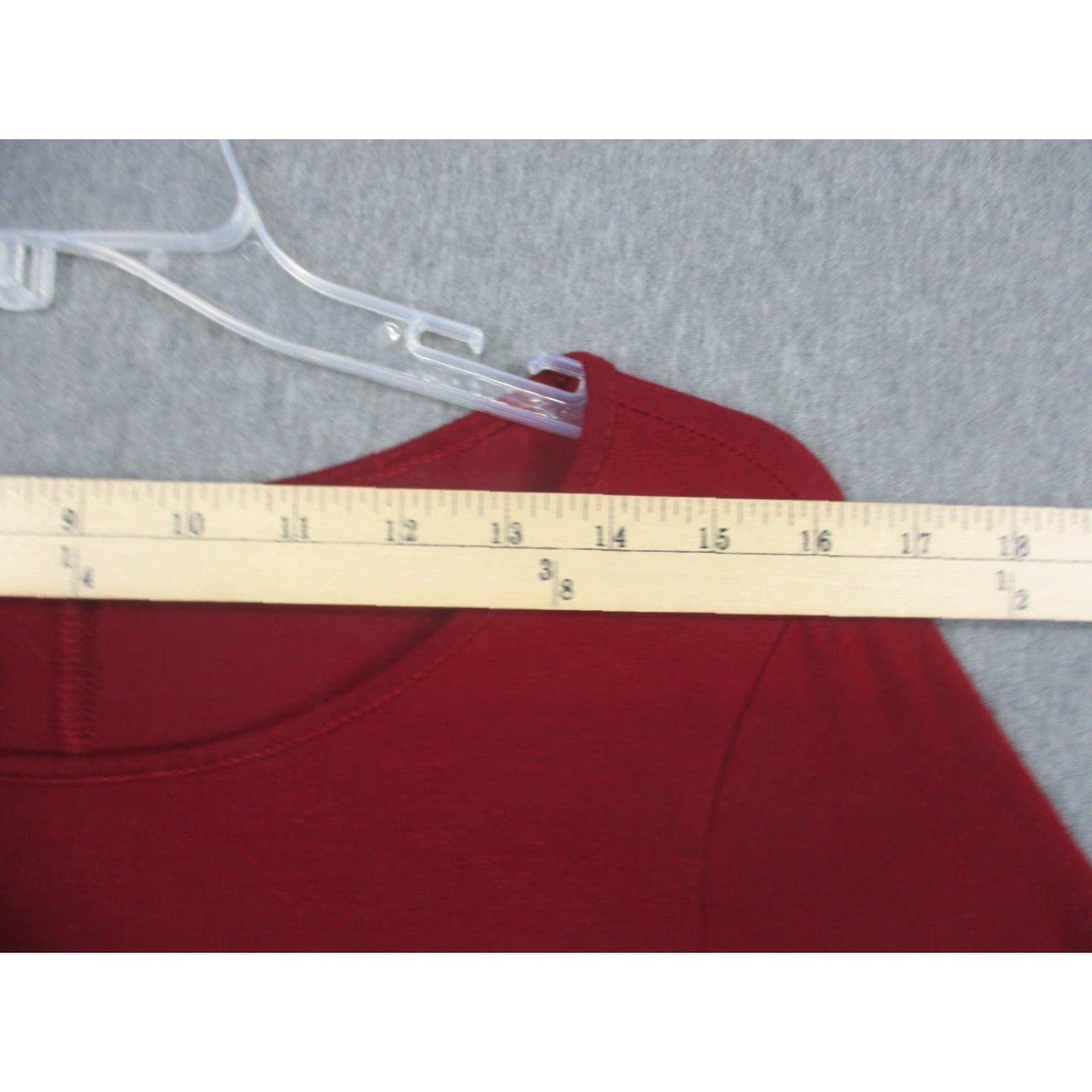 Vintage Yelete Blouse Shirt Womens L Red Holiday Casual Tunic Long Sleeve 3/4 Stretch Knit Regular Lightweight Breathable Modern Classic Size L / US 10 / IT 46 - 6 Thumbnail