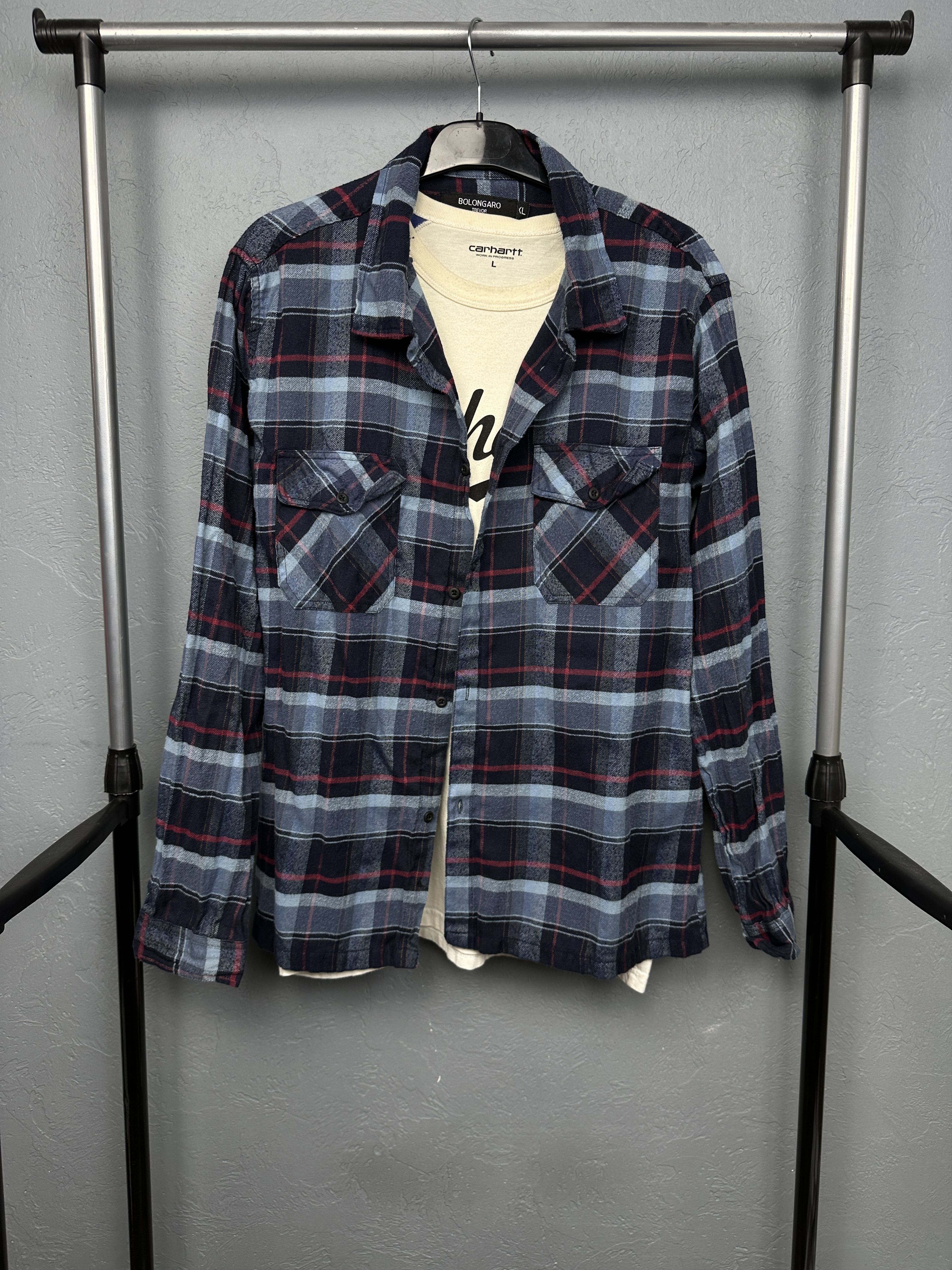 Bolongaro Trevor Bolongaro Trevor Mens Flannel Plaid Shirt Size US XL / EU 56 / 4 - 3 Thumbnail