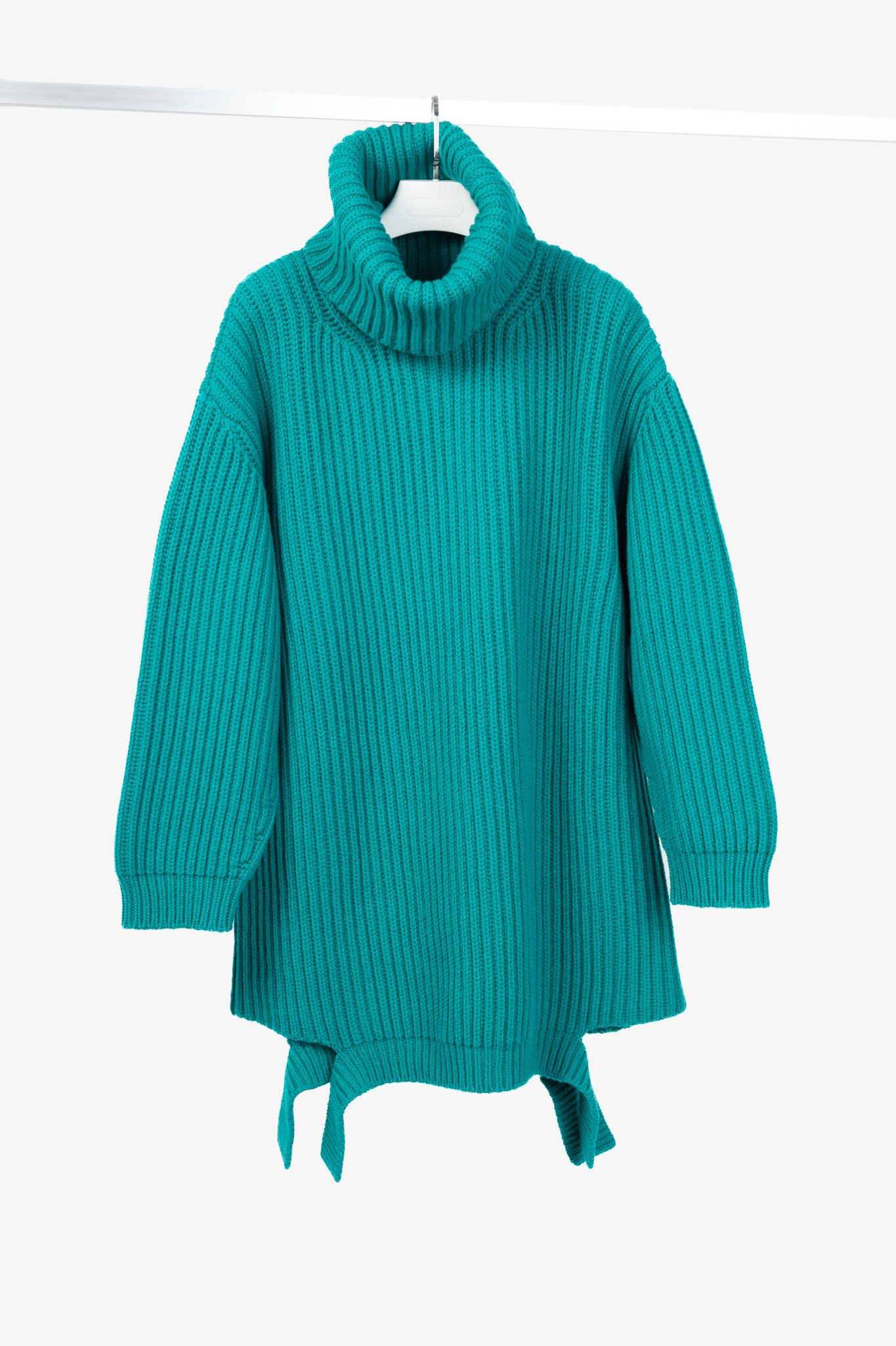 Balenciaga Balenciaga AW17 Turquoise Oversized Ribbed Wool Turtleneck Size XL / US 12-14 / IT 48-50 - 1 Thumbnail