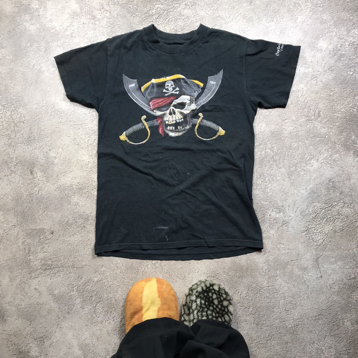 Vintage Vintage 90s Y2K Pirate Skull Graphic Tee Skate Grunge Boxy M Size US M / EU 48-50 / 2 - 1 Thumbnail