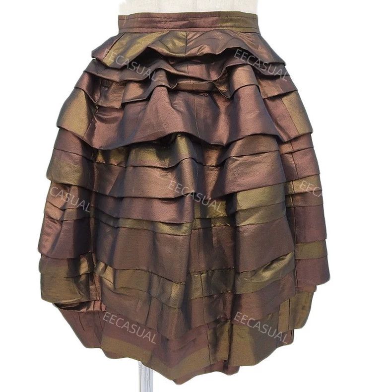 Comme des Garcons Comme Des Garcons size M Metallic pearlescent tiered ruffl Size 24" / US 00 / IT 34 - 1 Thumbnail