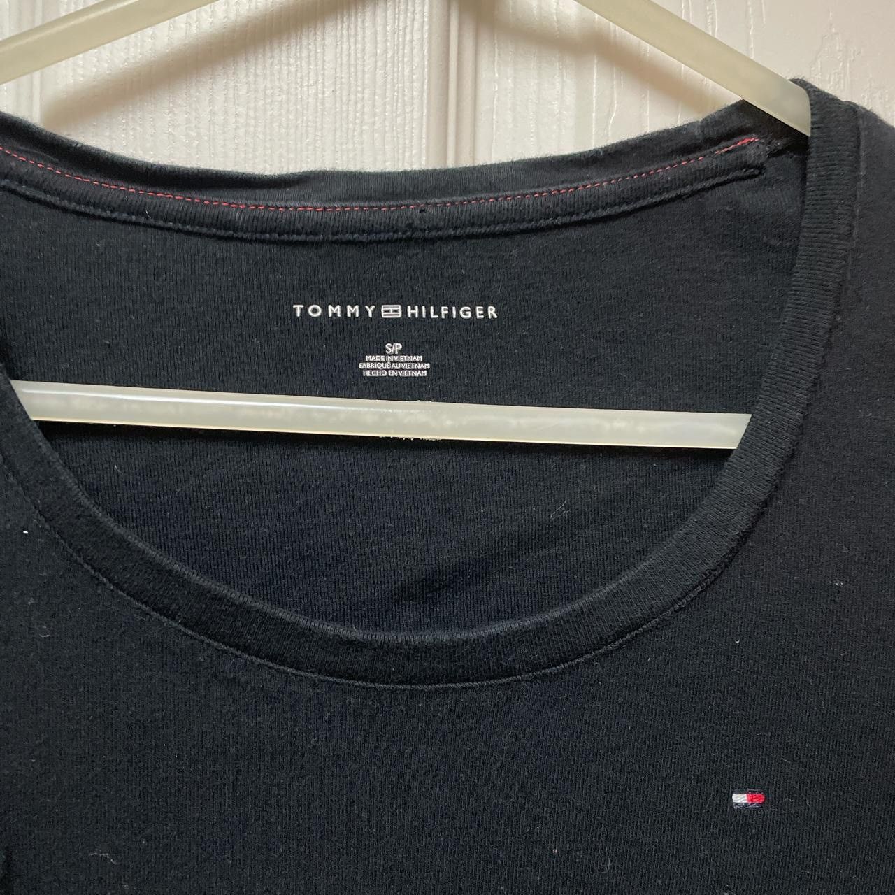 Tommy Hilfiger Black Tommy Hilfiger Women’s Mid-Length Sleeve Basic Top Size S / US 4 / IT 40 - 2 Thumbnail