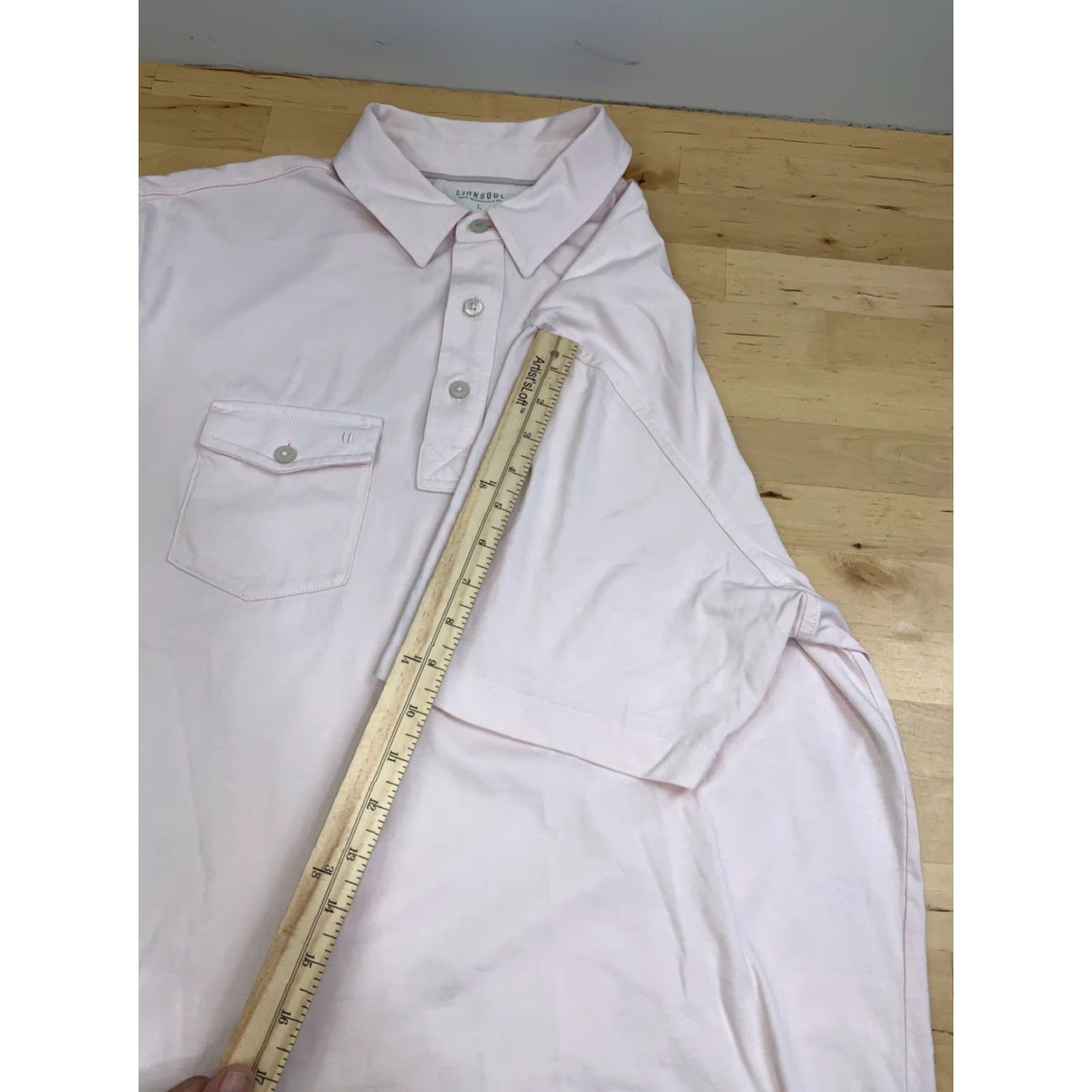 Vintage Linksoul Polo Shirt Men L Pink Casual Lightweight Stretch Golf 13040 Size US L / EU 52-54 / 3 - 6 Thumbnail