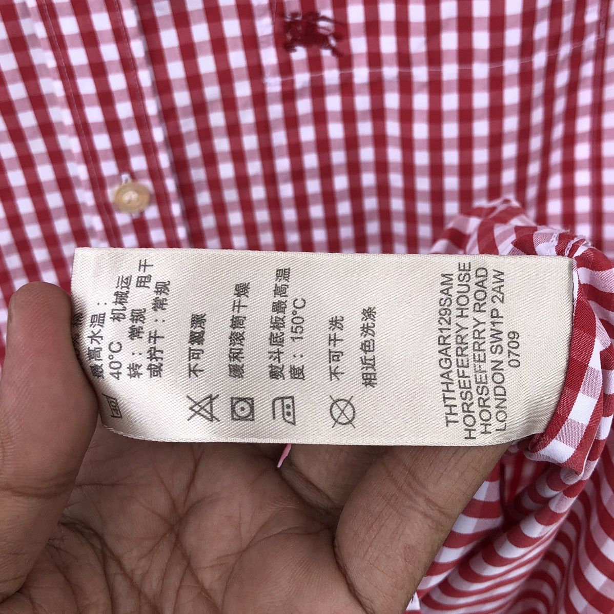 Burberry Burberry Brit Checkered Cotton Short Sleeve Shirt Size US L / EU 52-54 / 3 - 14 Thumbnail