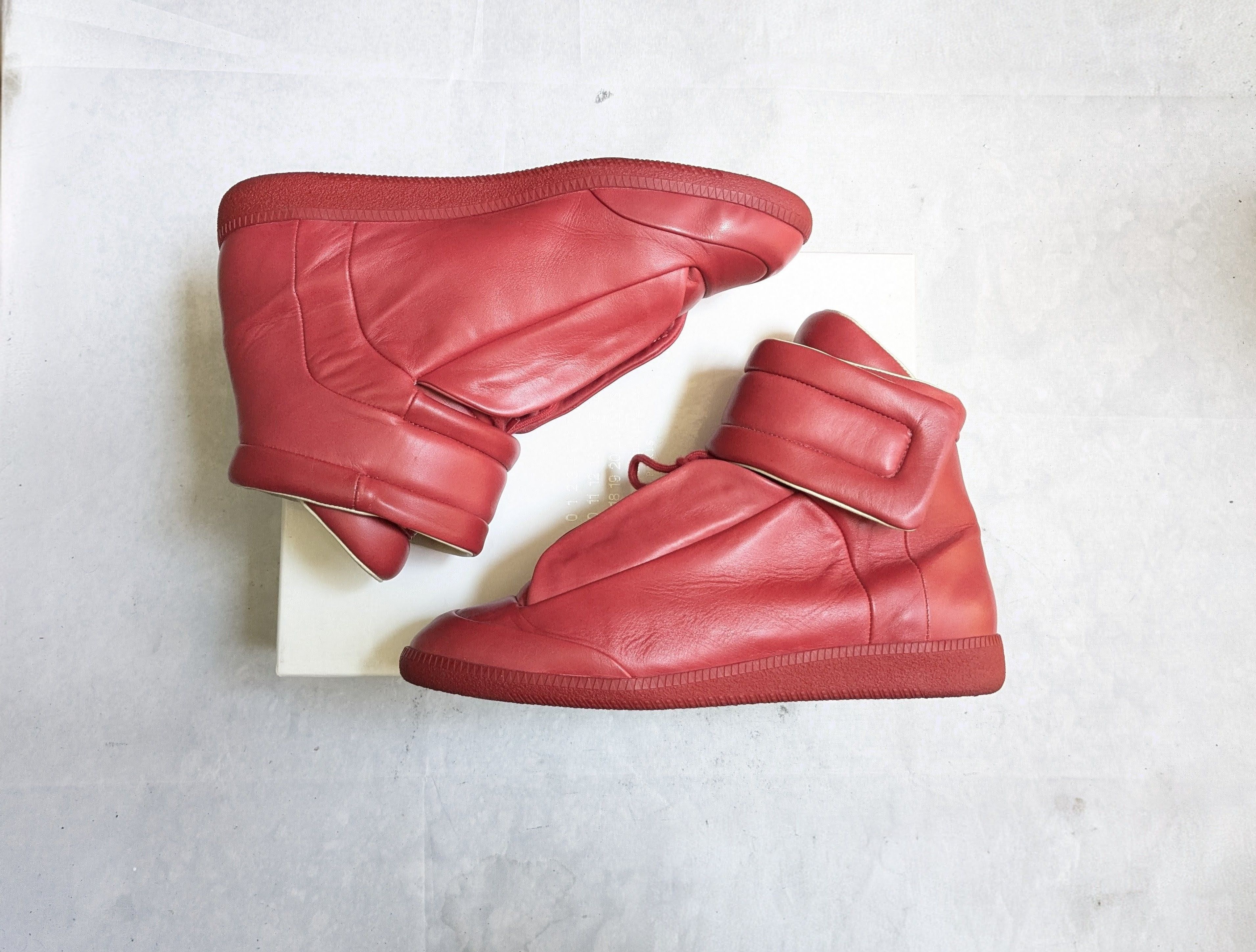 Maison Margiela Maison Margiela Future Sneakers Red 10 43 High Tops Leather Size US 10 / EU 43 - 1 Thumbnail