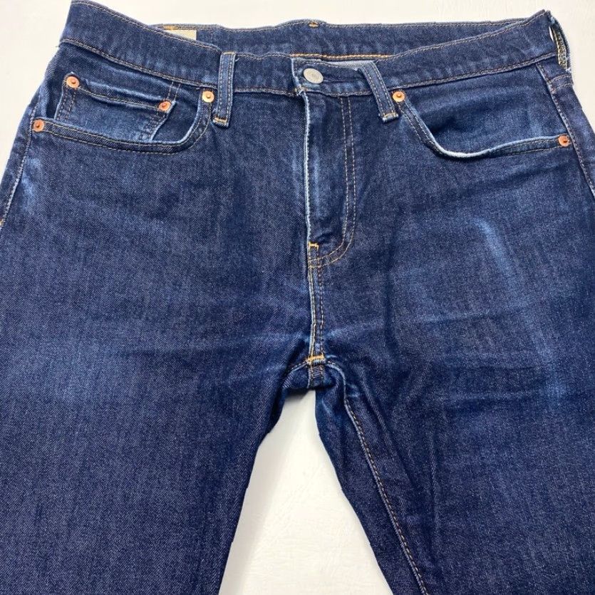 Levi's Levi's Premium 505 Jeans Mens 31x30 Blue Denim Straight Leg Stretch Big E Tab Size US 31 - 6 Thumbnail